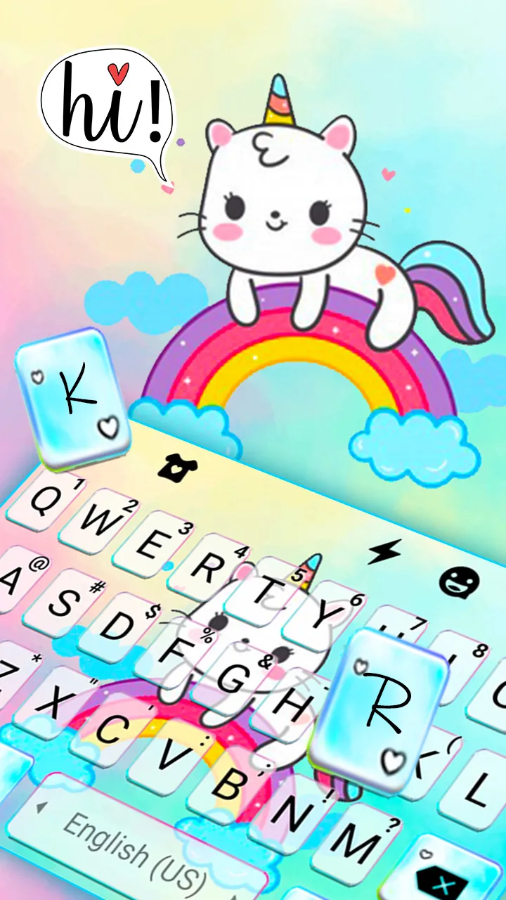 Rainbow Cat Unicorn Keyboard B | Indus Appstore | Screenshot