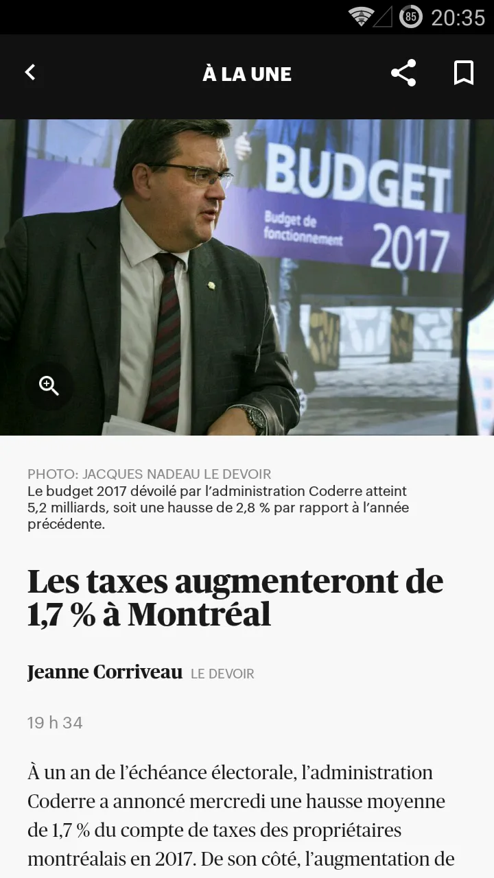 Le Devoir mobile | Indus Appstore | Screenshot