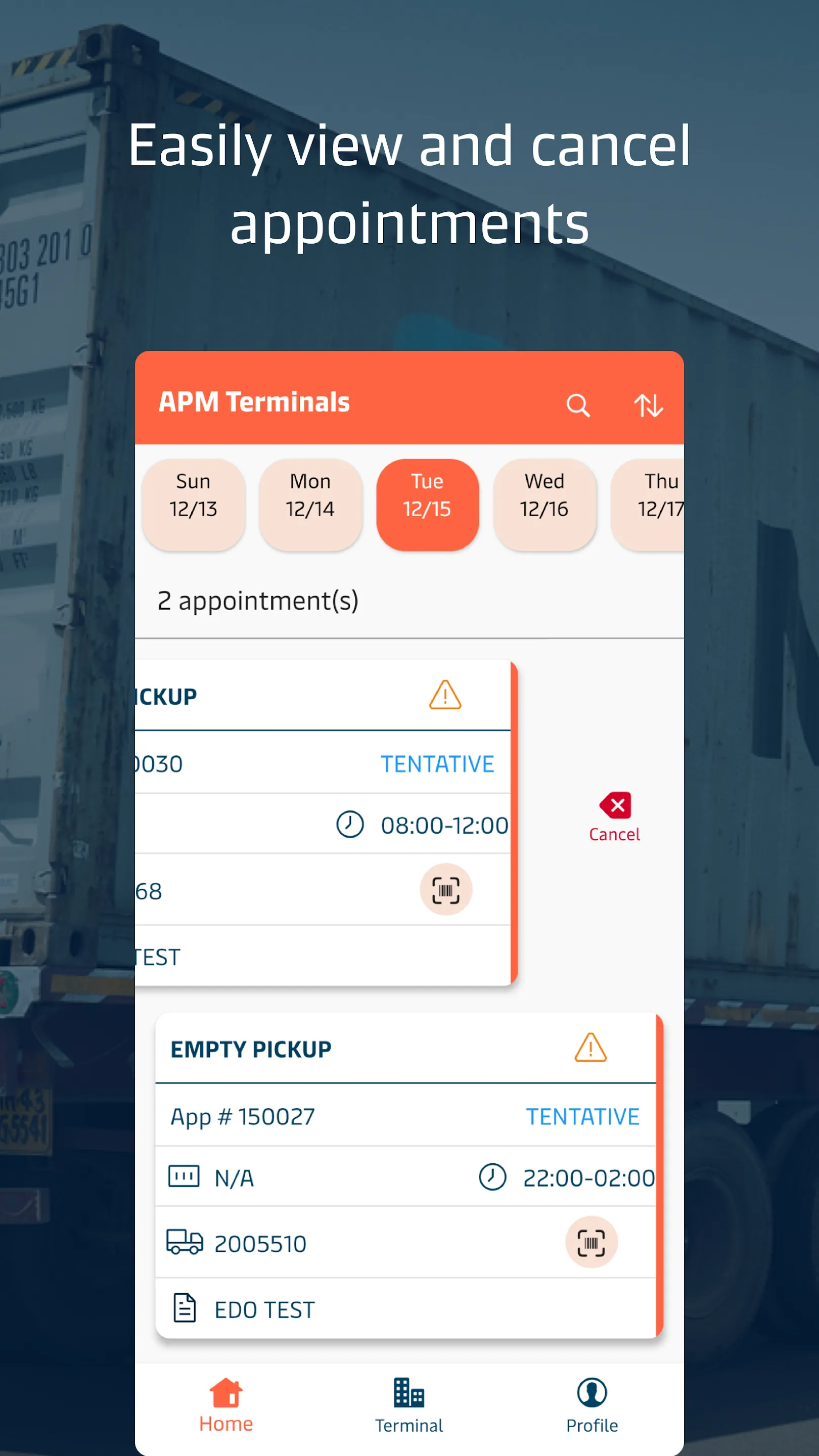 APMT TERMPoint Appointments | Indus Appstore | Screenshot