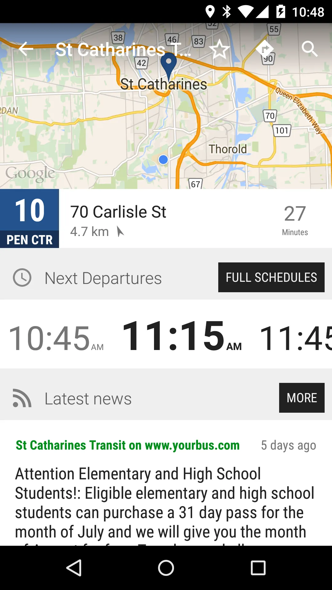 St Catharines Transit Bus - M… | Indus Appstore | Screenshot