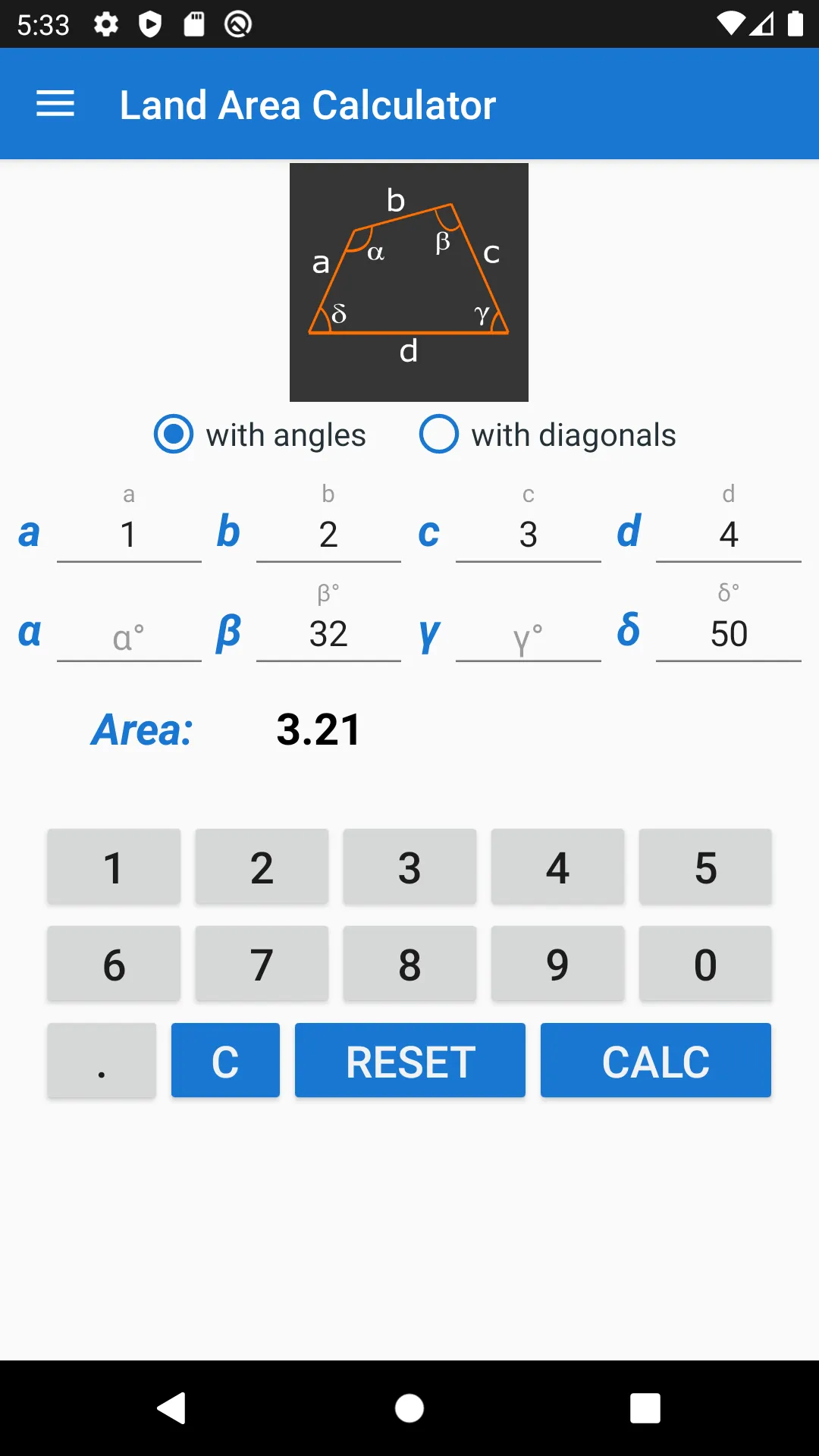 Land Area Calculator | Indus Appstore | Screenshot