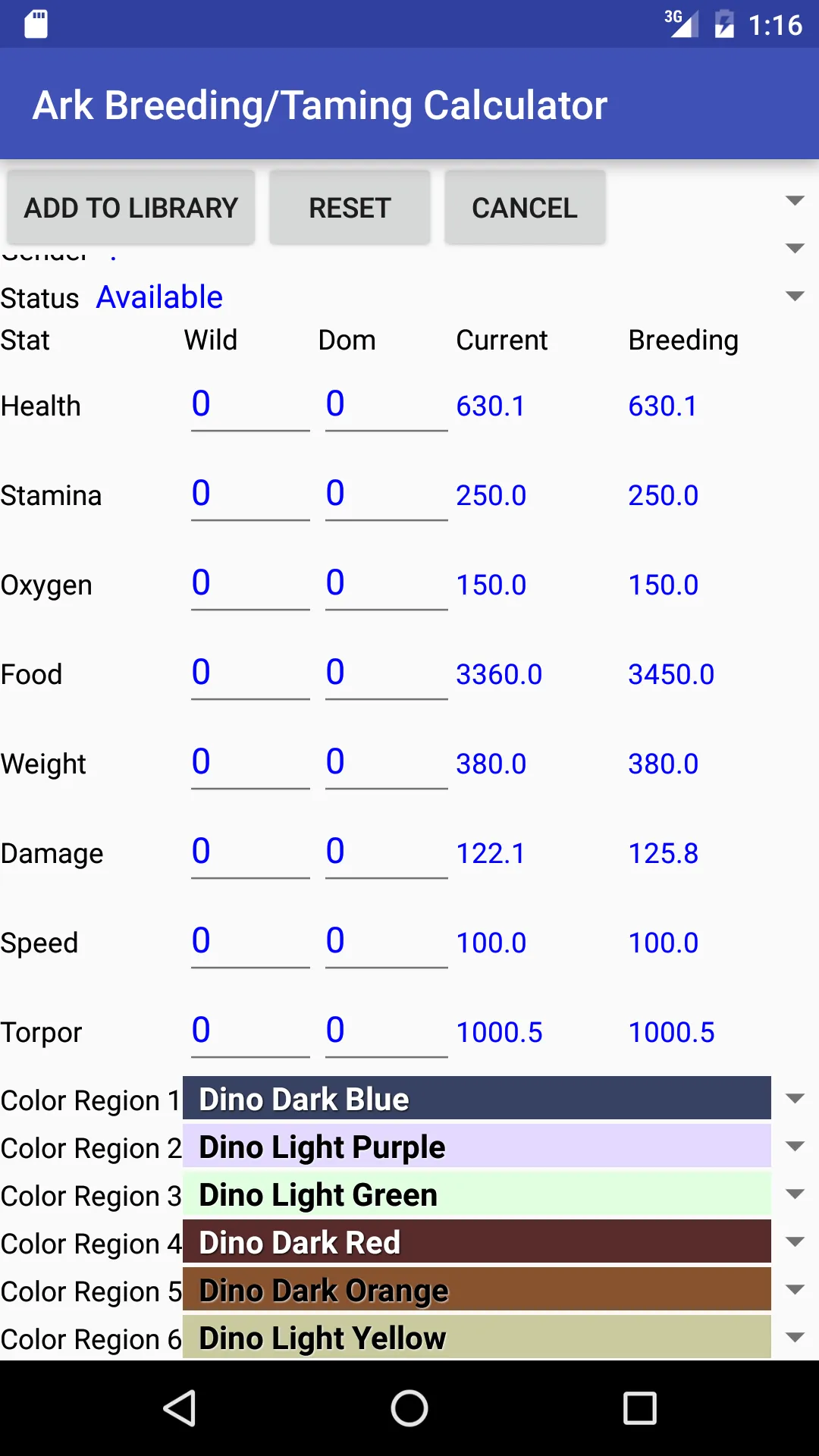 Breed/Taming Calc:Ark Suvivial | Indus Appstore | Screenshot