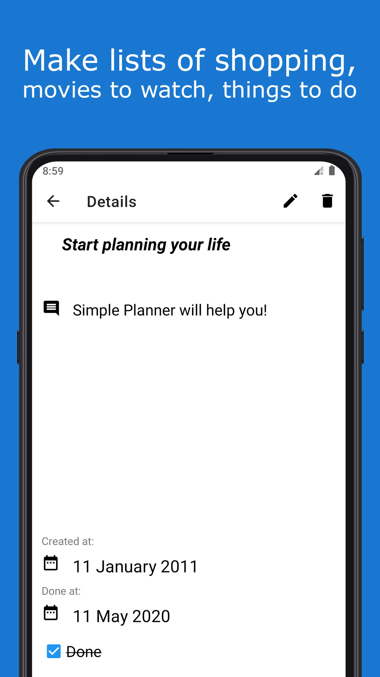 Simple Planner | Indus Appstore | Screenshot