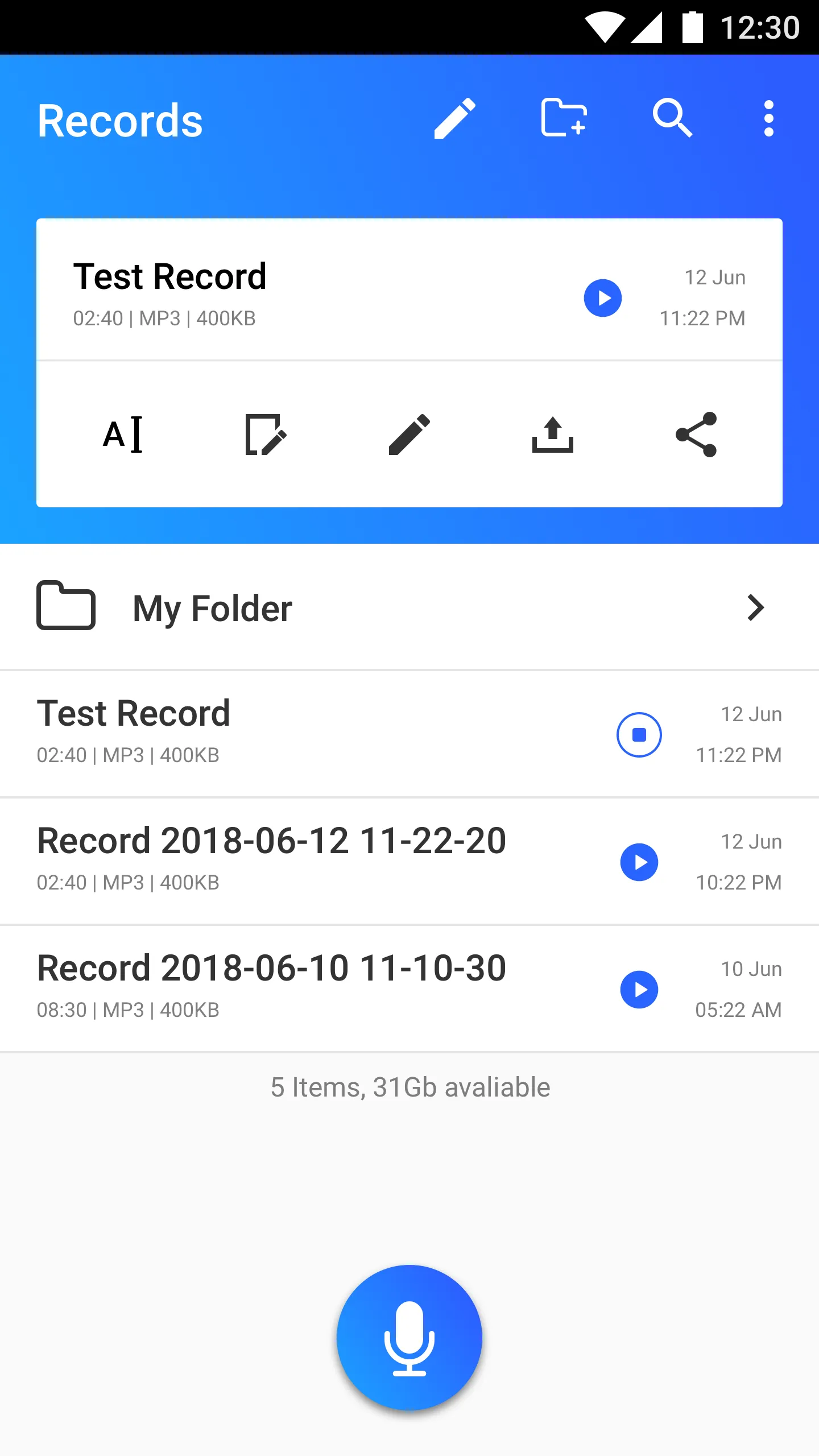 Voice Recorder+ Audio record | Indus Appstore | Screenshot