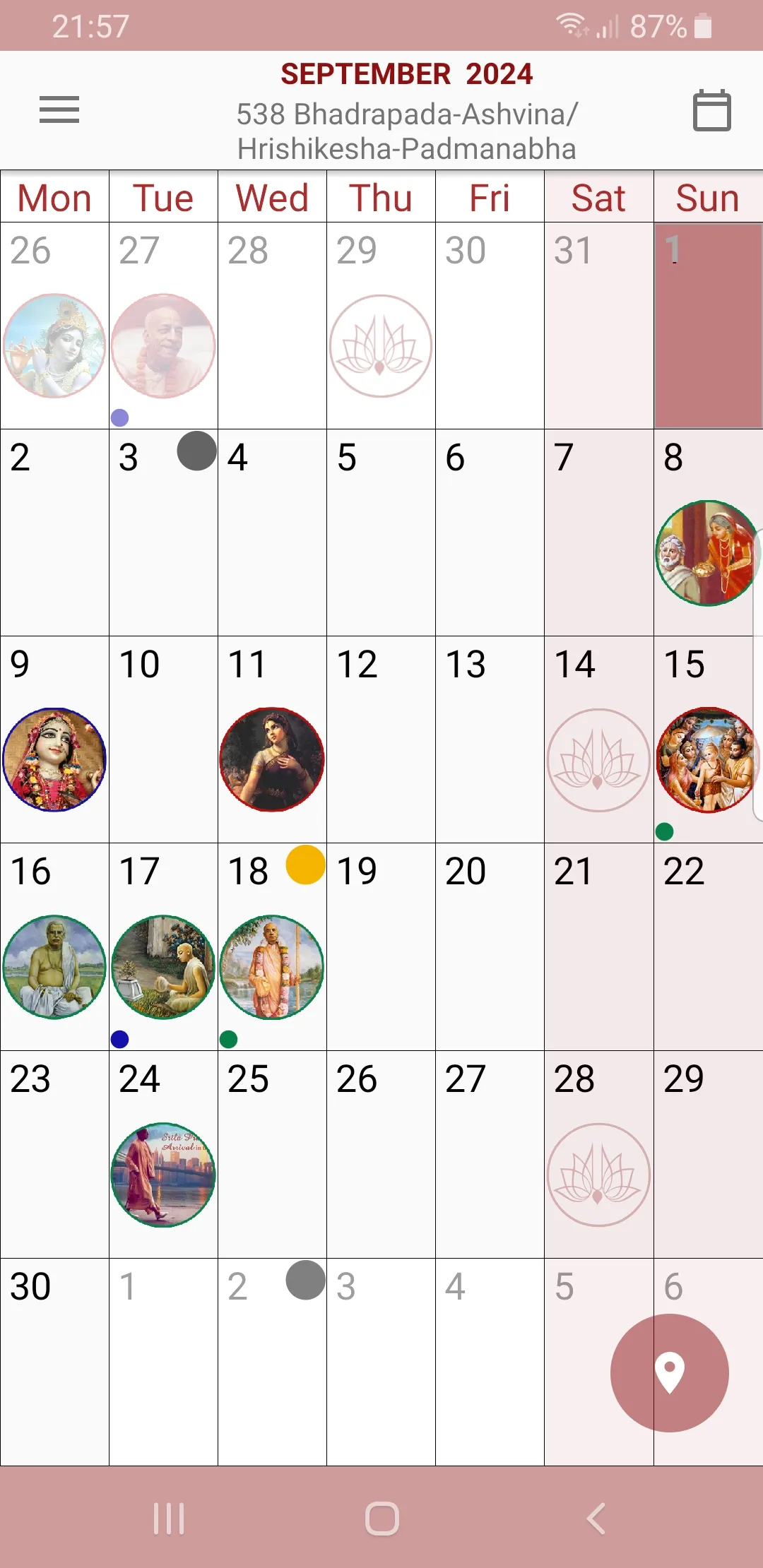 Vaishnava Calendar for ISKCON | Indus Appstore | Screenshot