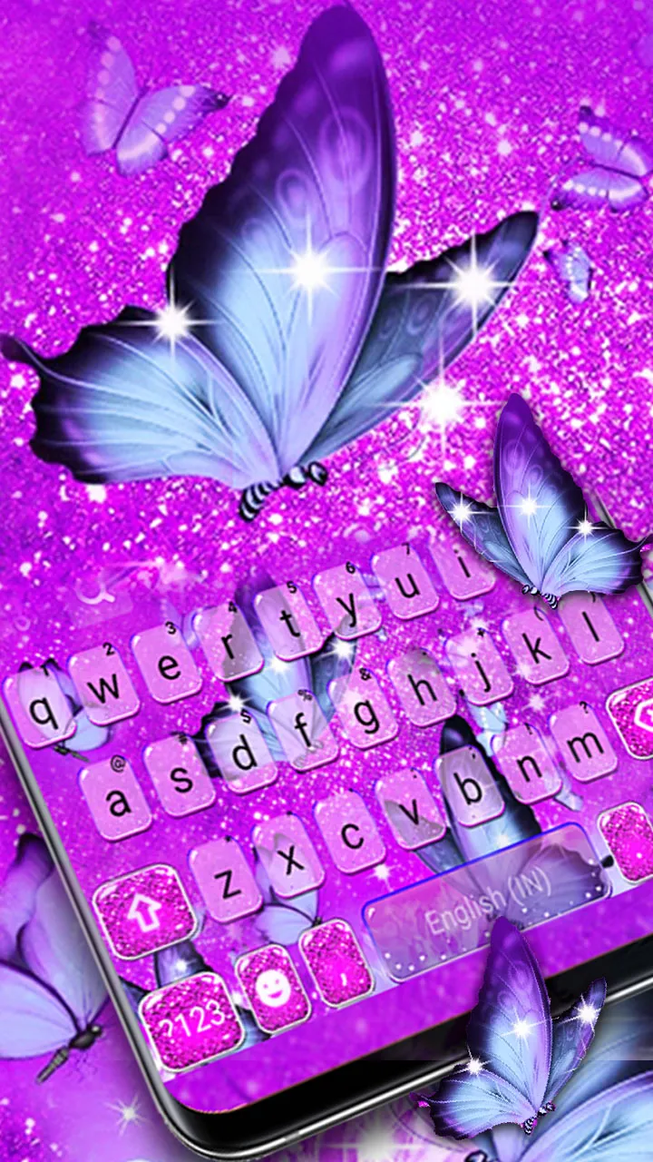 Purple Butterfly Keyboard Back | Indus Appstore | Screenshot