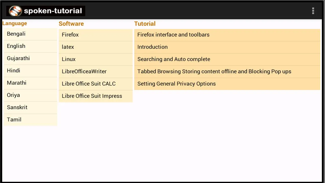 Spoken Tutorial | Indus Appstore | Screenshot