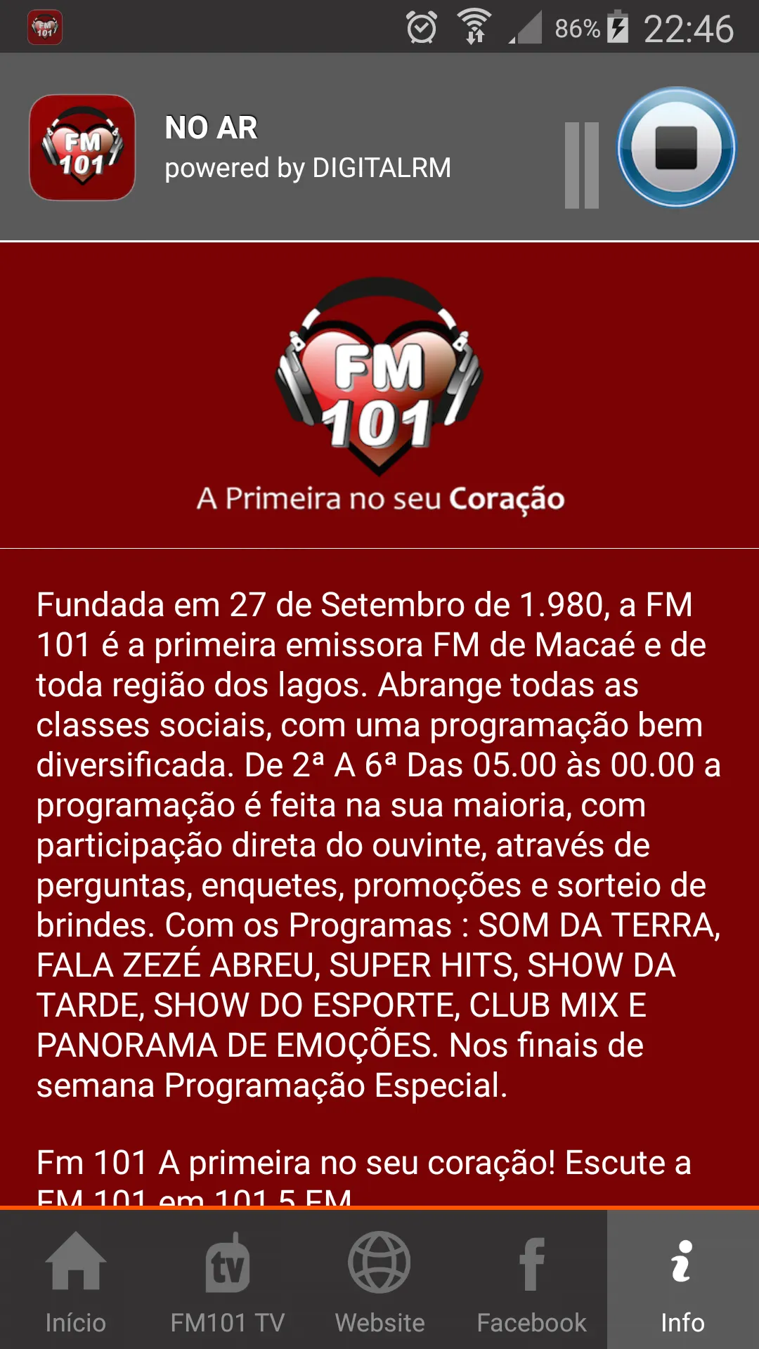 Rádio FM 101 | Indus Appstore | Screenshot