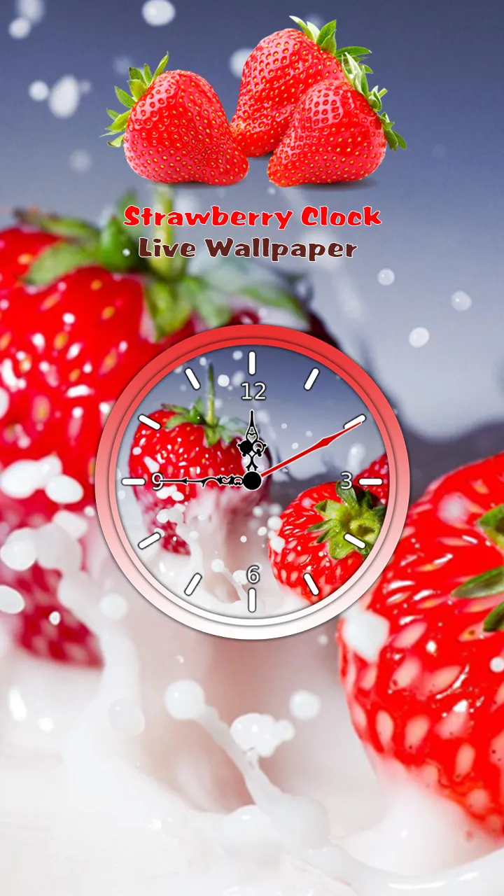 Strawberry Clock Wallpaper | Indus Appstore | Screenshot