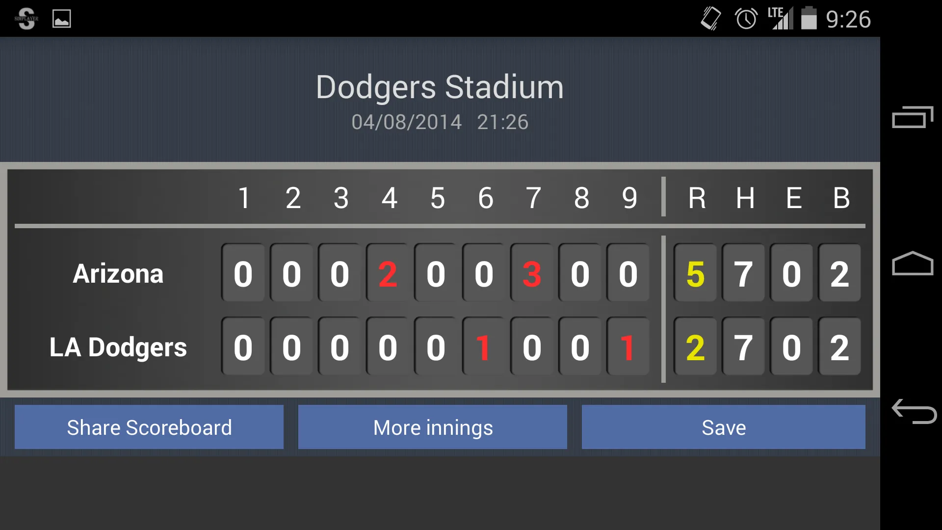 Kennedy Score - Baseball Score | Indus Appstore | Screenshot