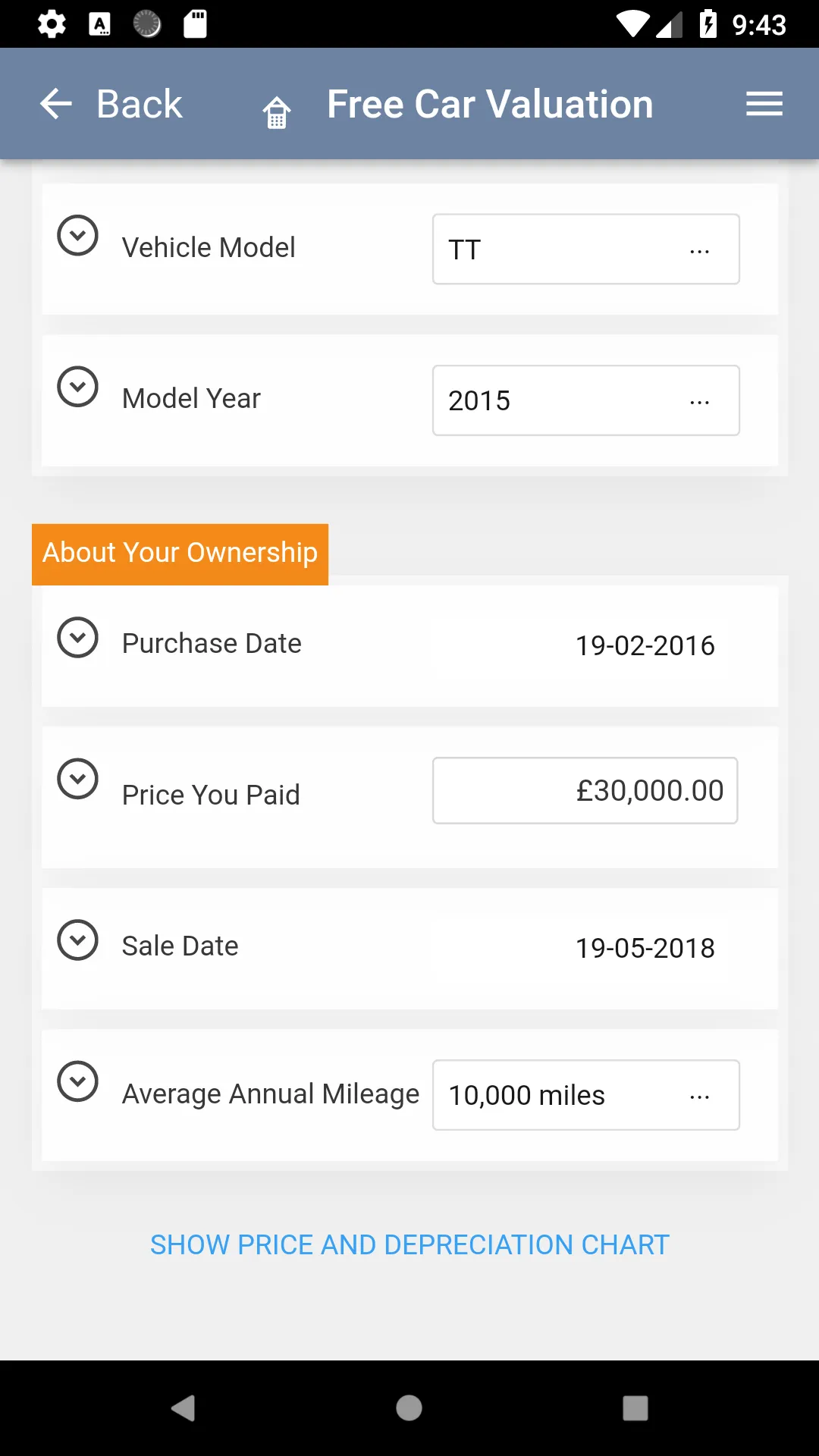 Value My Car | Indus Appstore | Screenshot