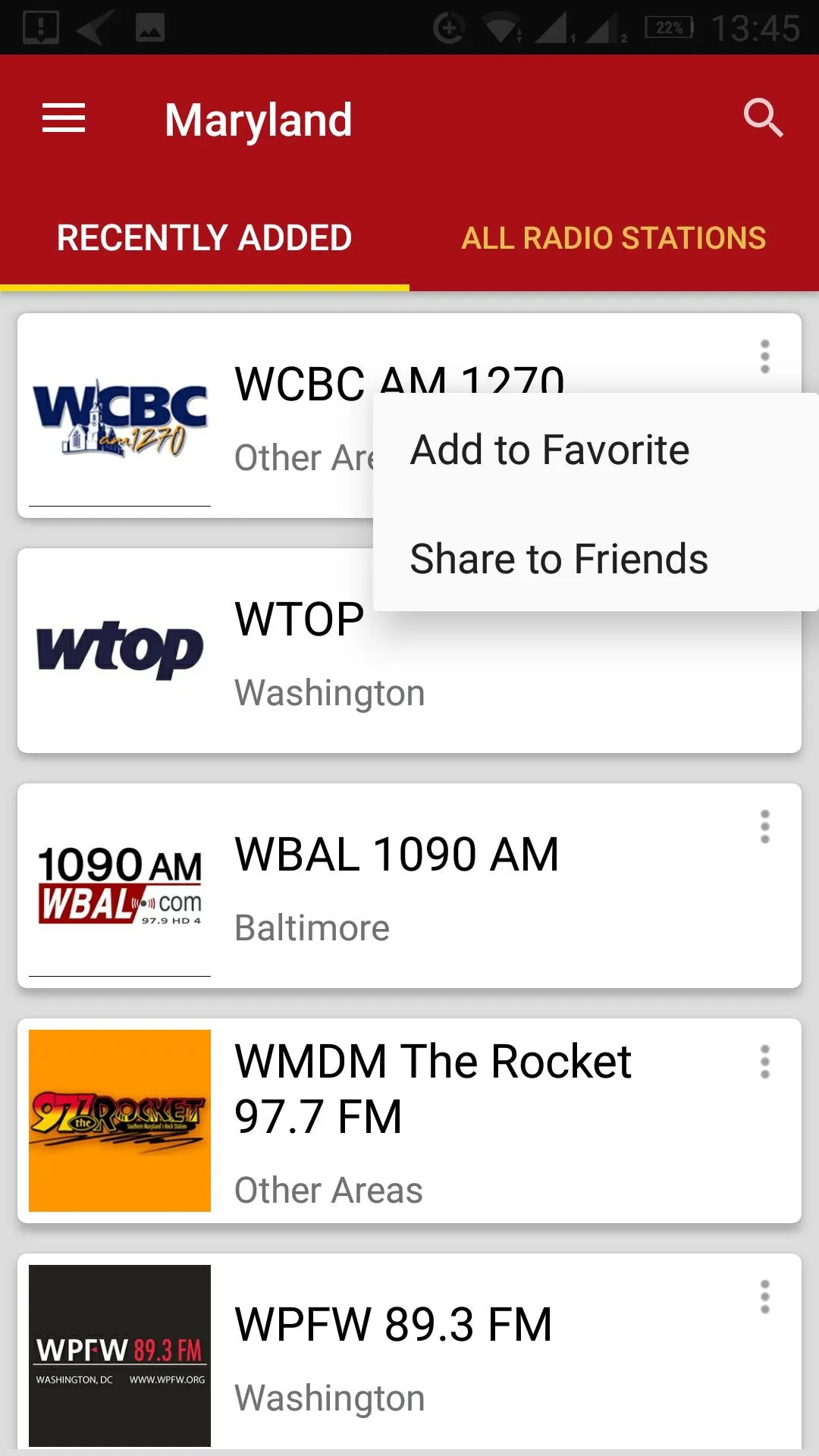 Maryland Radio Stations - USA | Indus Appstore | Screenshot