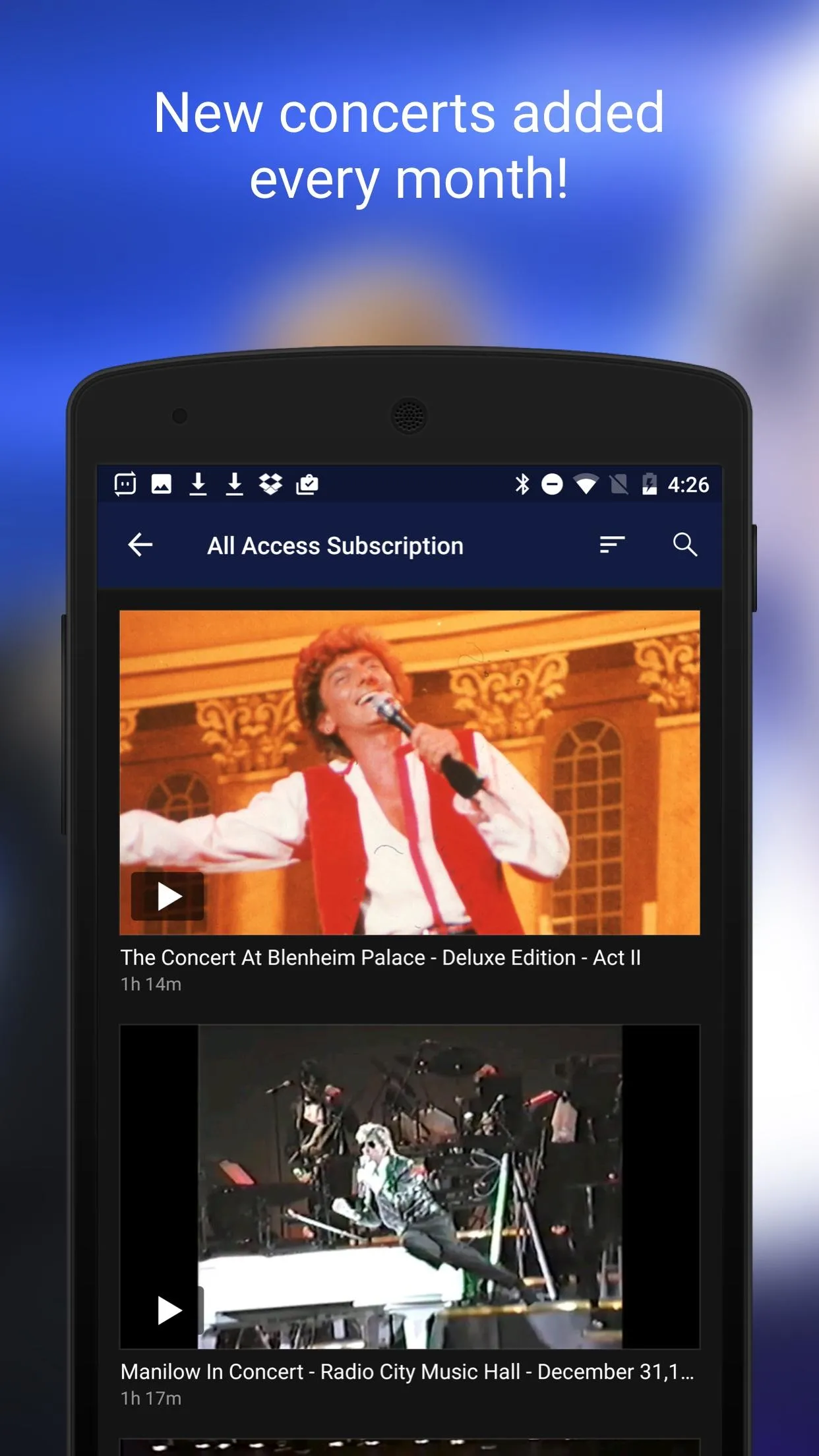 ManilowTV | Indus Appstore | Screenshot