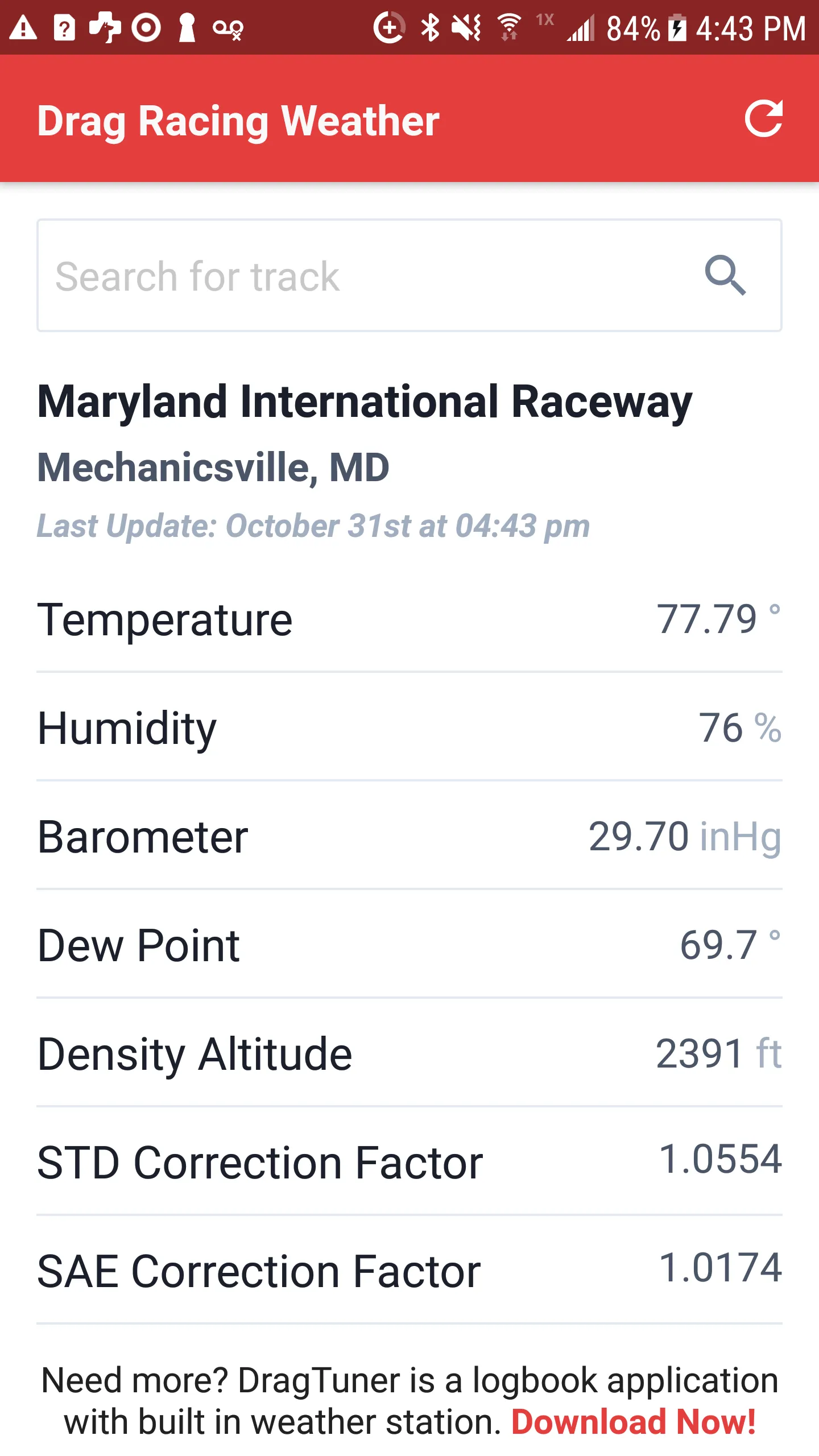 Drag Racing Weather Station | Indus Appstore | Screenshot