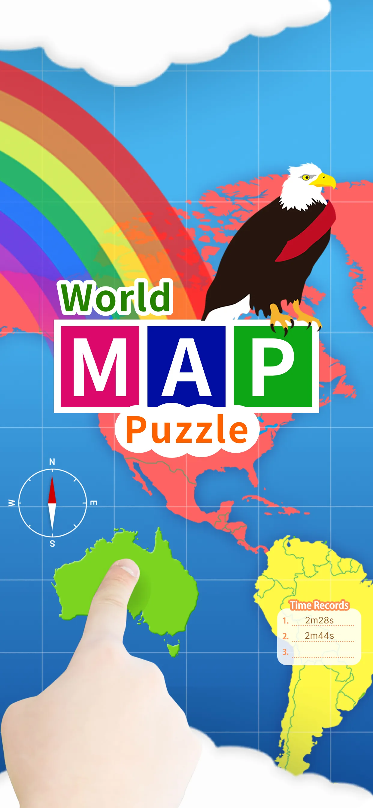 World Map Puzzle 168 Countries | Indus Appstore | Screenshot