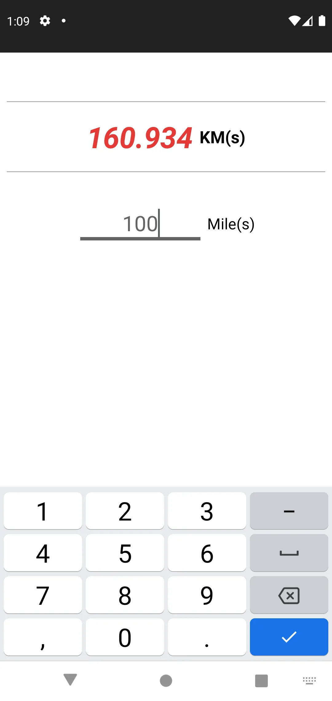 Mile KiloMeter Calc | Indus Appstore | Screenshot