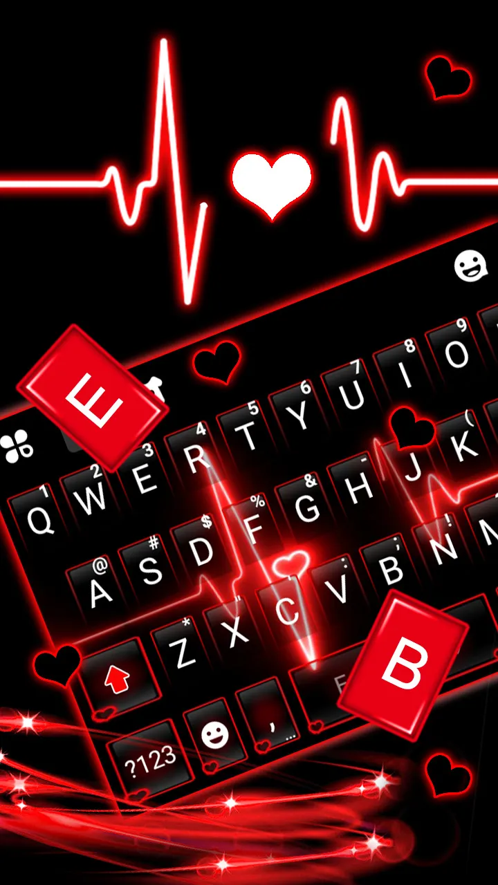 Neon Red Heartbeat Theme | Indus Appstore | Screenshot