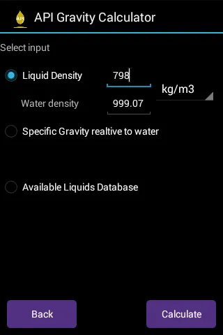 API Gravity Calculator Lite | Indus Appstore | Screenshot