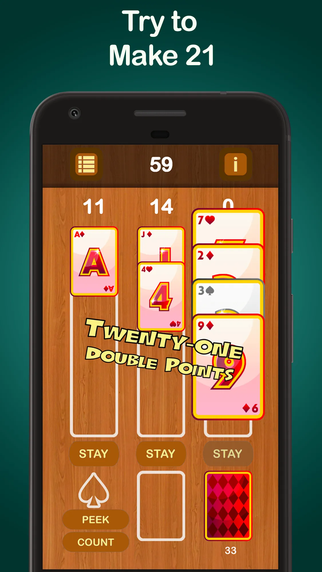 Puzzle 21 Blackjack Solitaire | Indus Appstore | Screenshot