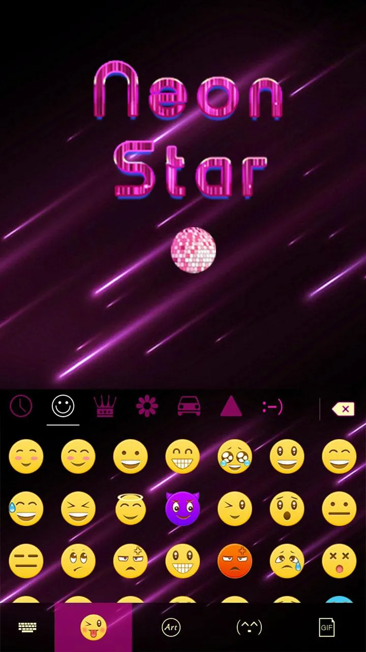 Neon Star Kika Keyboard Theme | Indus Appstore | Screenshot