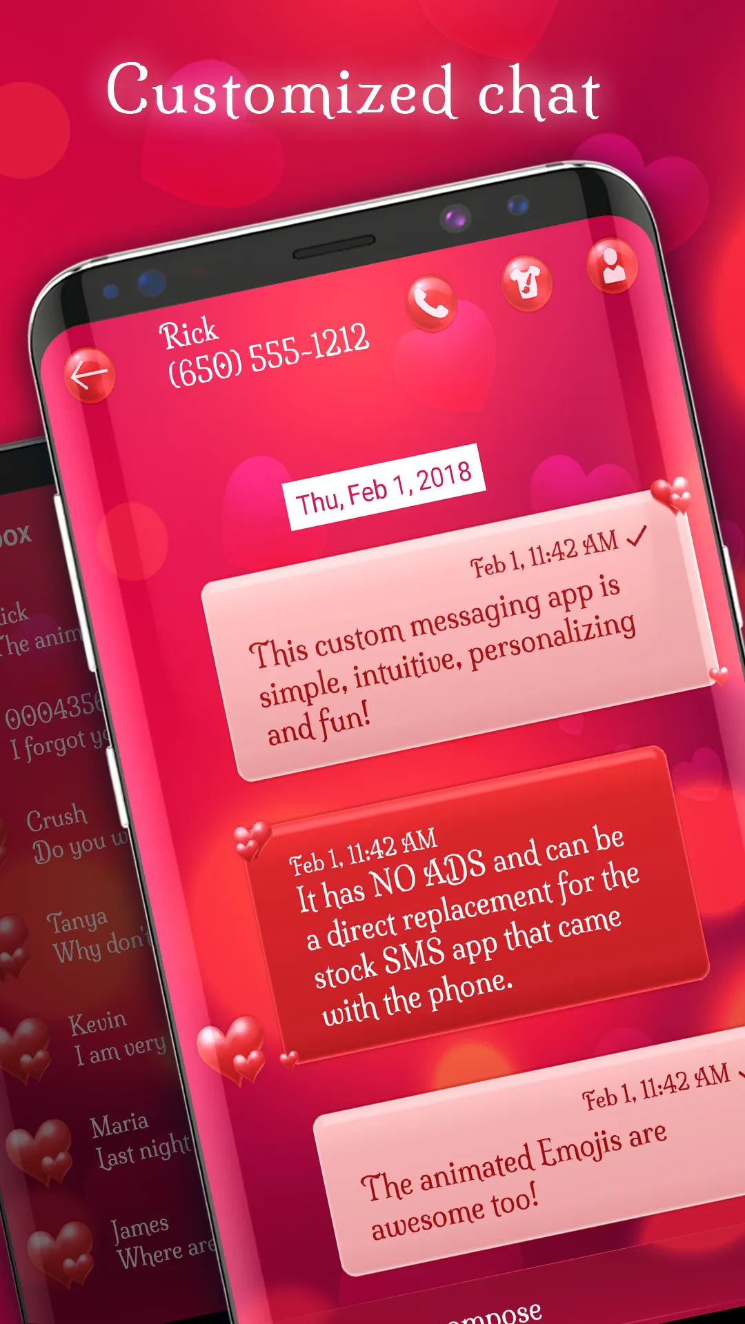 Romantic love red color theme | Indus Appstore | Screenshot