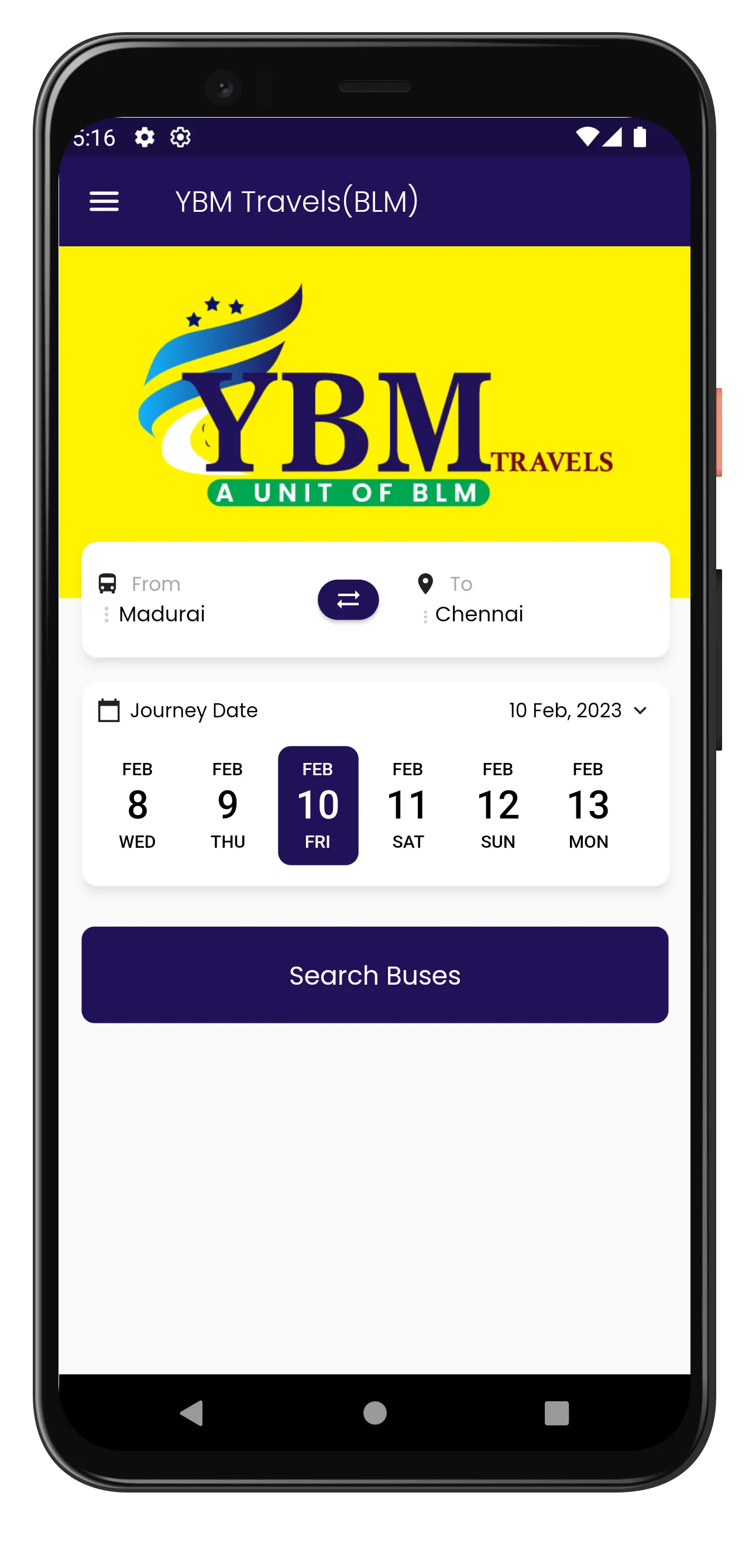 YBM Travels - Bus Tickets | Indus Appstore | Screenshot