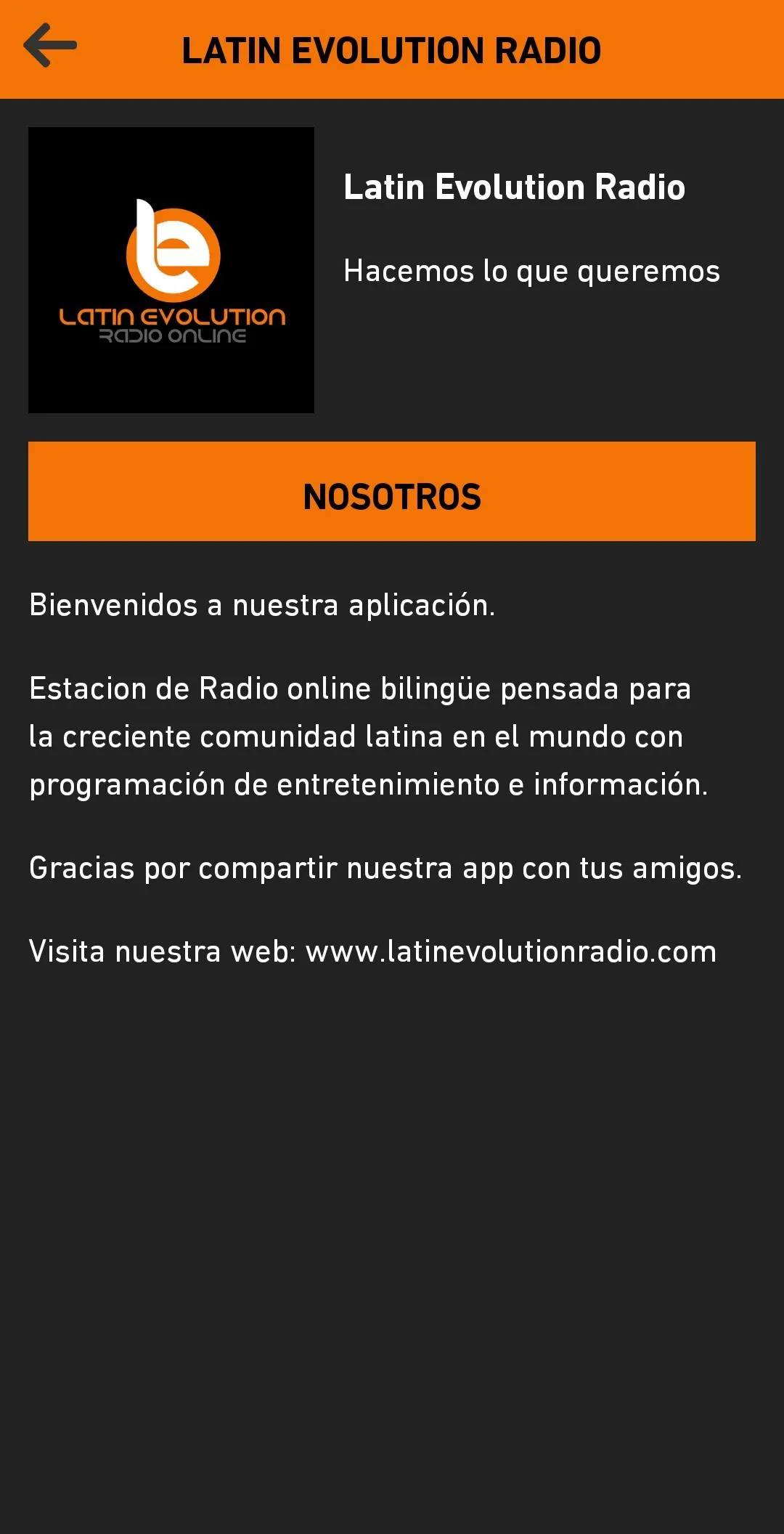 Latin Evolution Radio | Indus Appstore | Screenshot