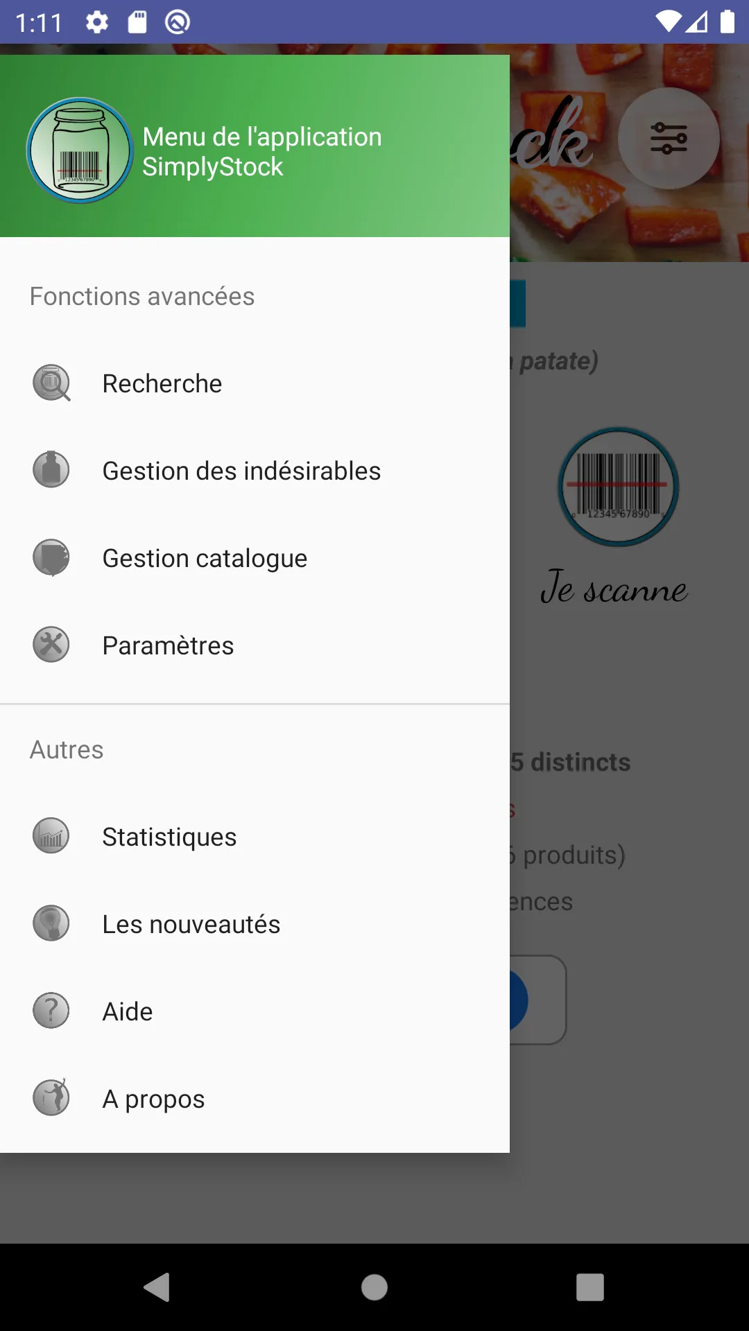 SimplyStock - scan produit | Indus Appstore | Screenshot