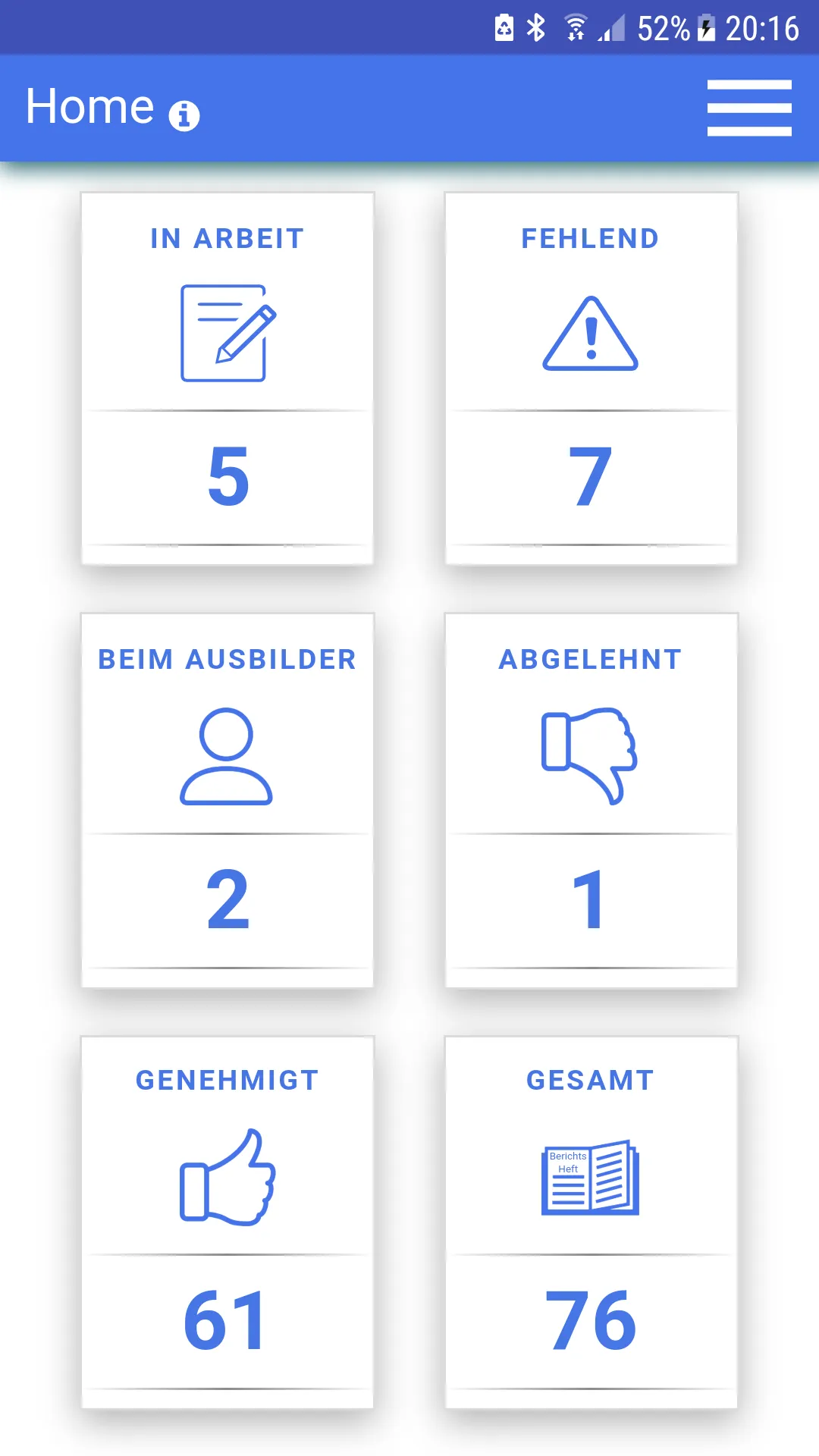 Azubiheft Online Berichtsheft | Indus Appstore | Screenshot