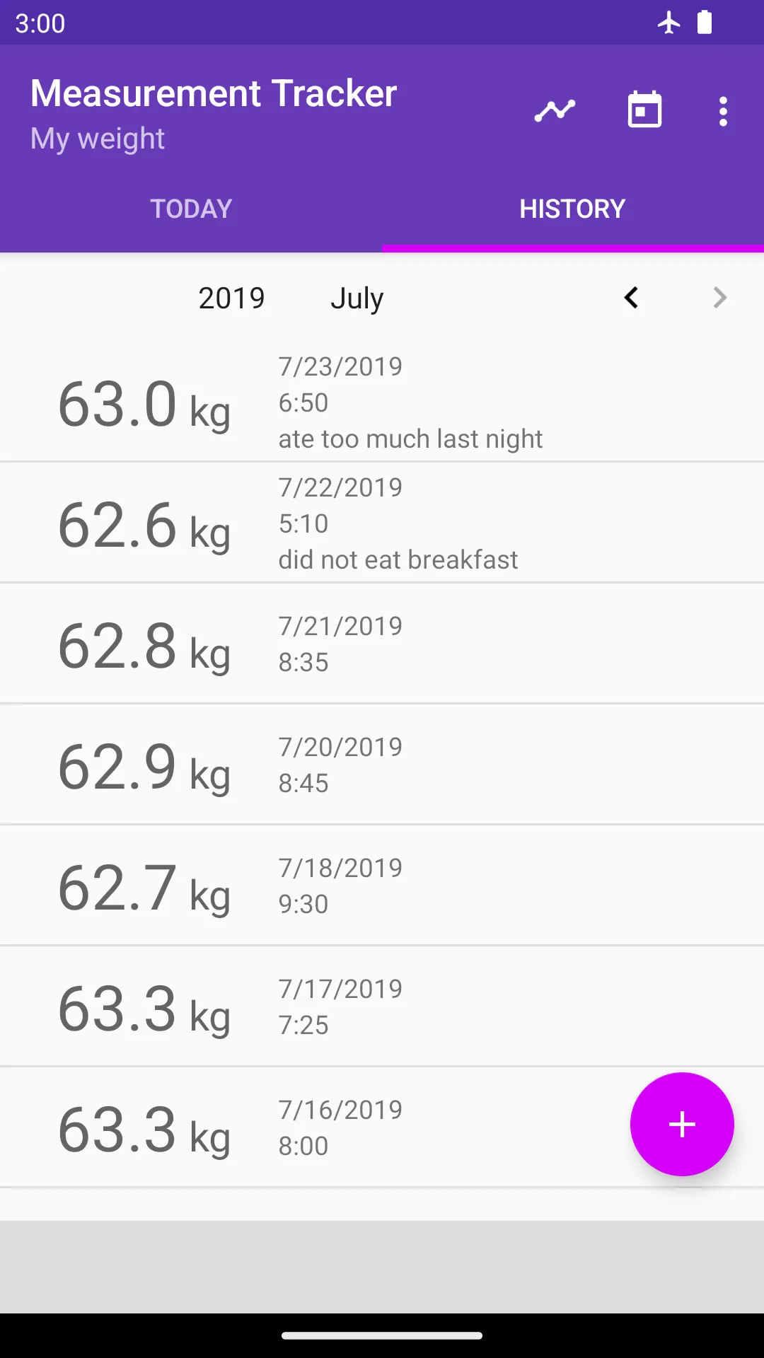 Measurement Tracker | Indus Appstore | Screenshot