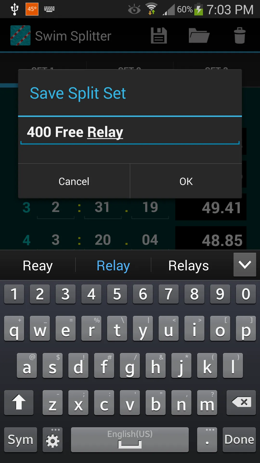 Swim Splitter Split Calculator | Indus Appstore | Screenshot