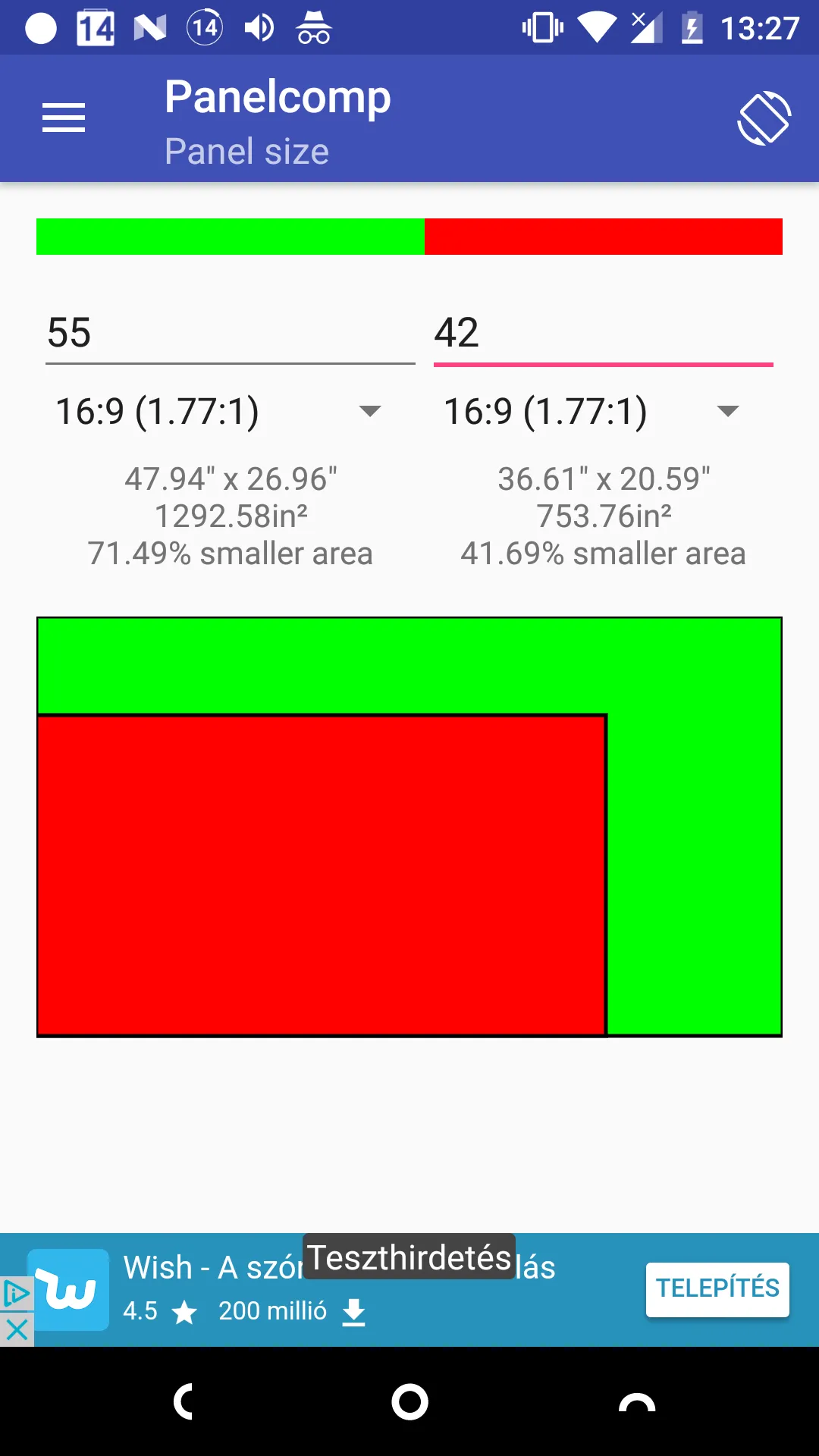 Phone & panel size compare | Indus Appstore | Screenshot