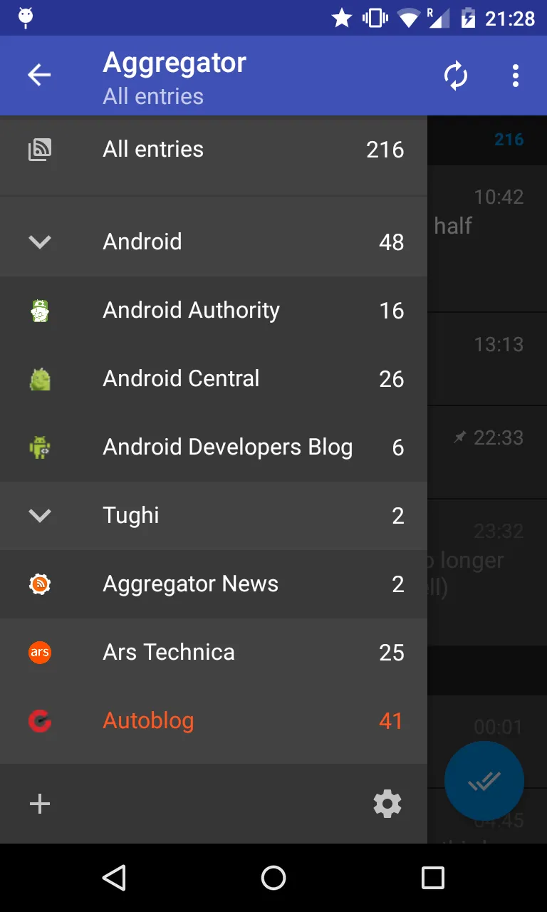 Aggregator | RSS News Reader | Indus Appstore | Screenshot