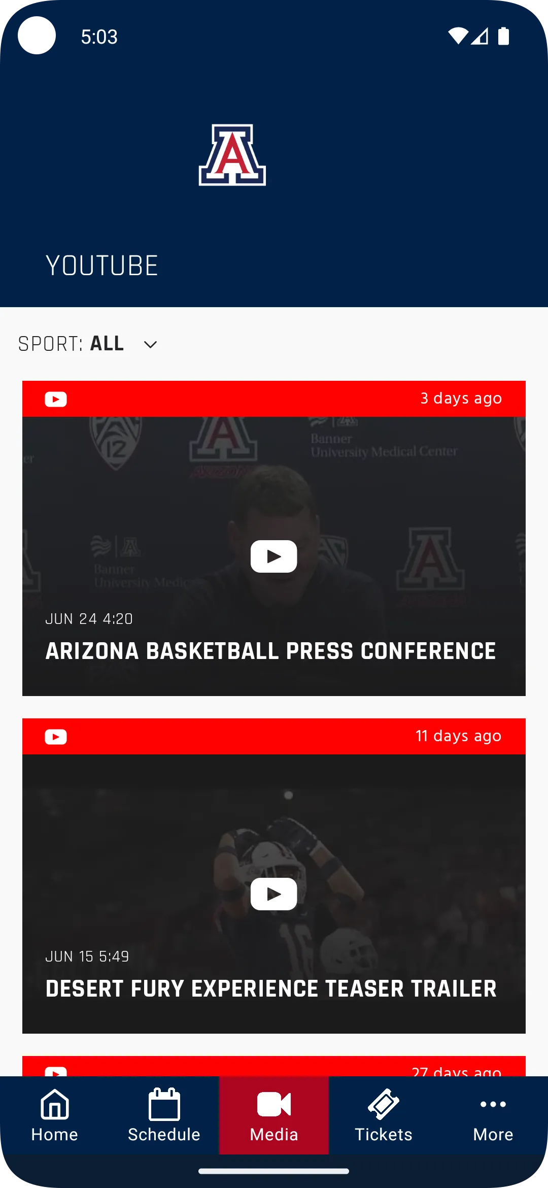 Arizona Wildcats | Indus Appstore | Screenshot