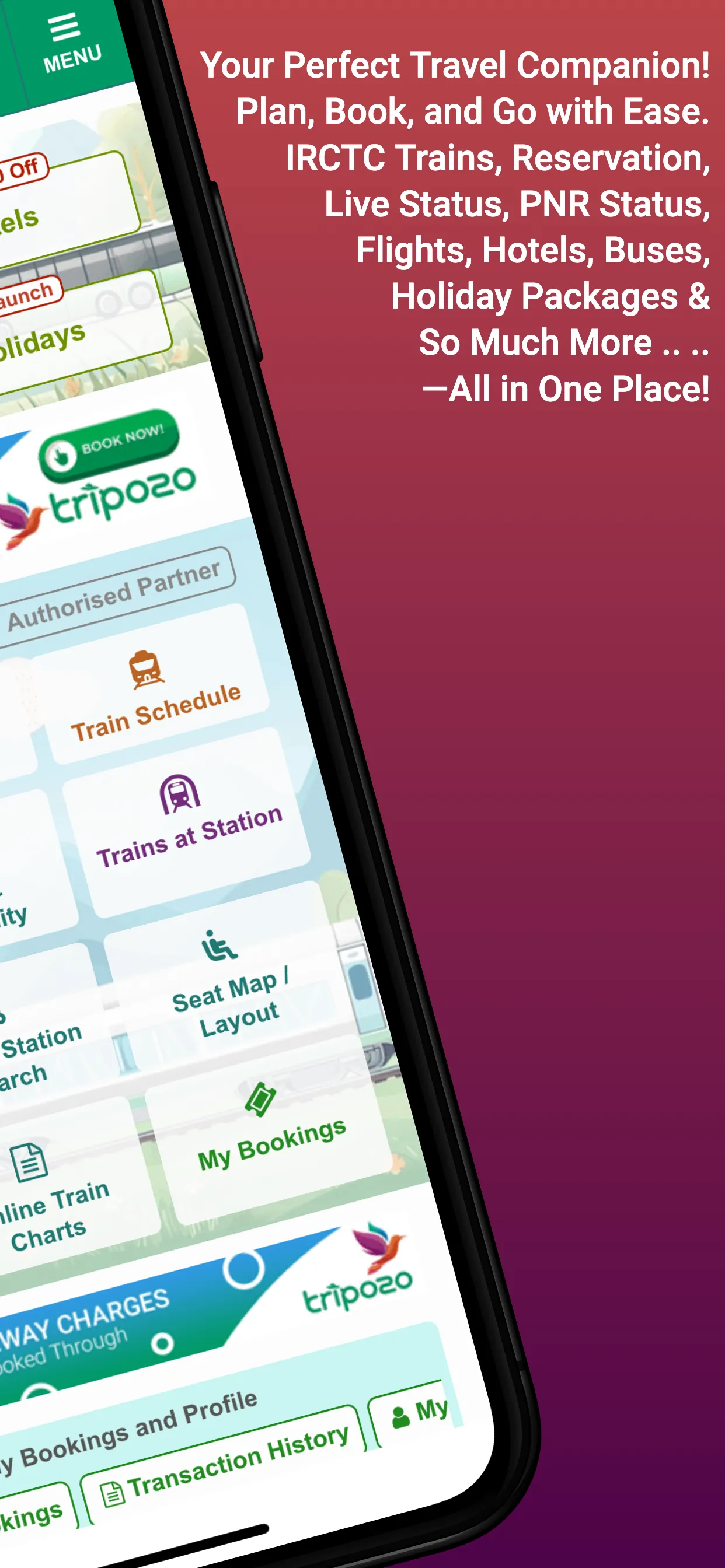Tripozo: Train Flight & Travel | Indus Appstore | Screenshot