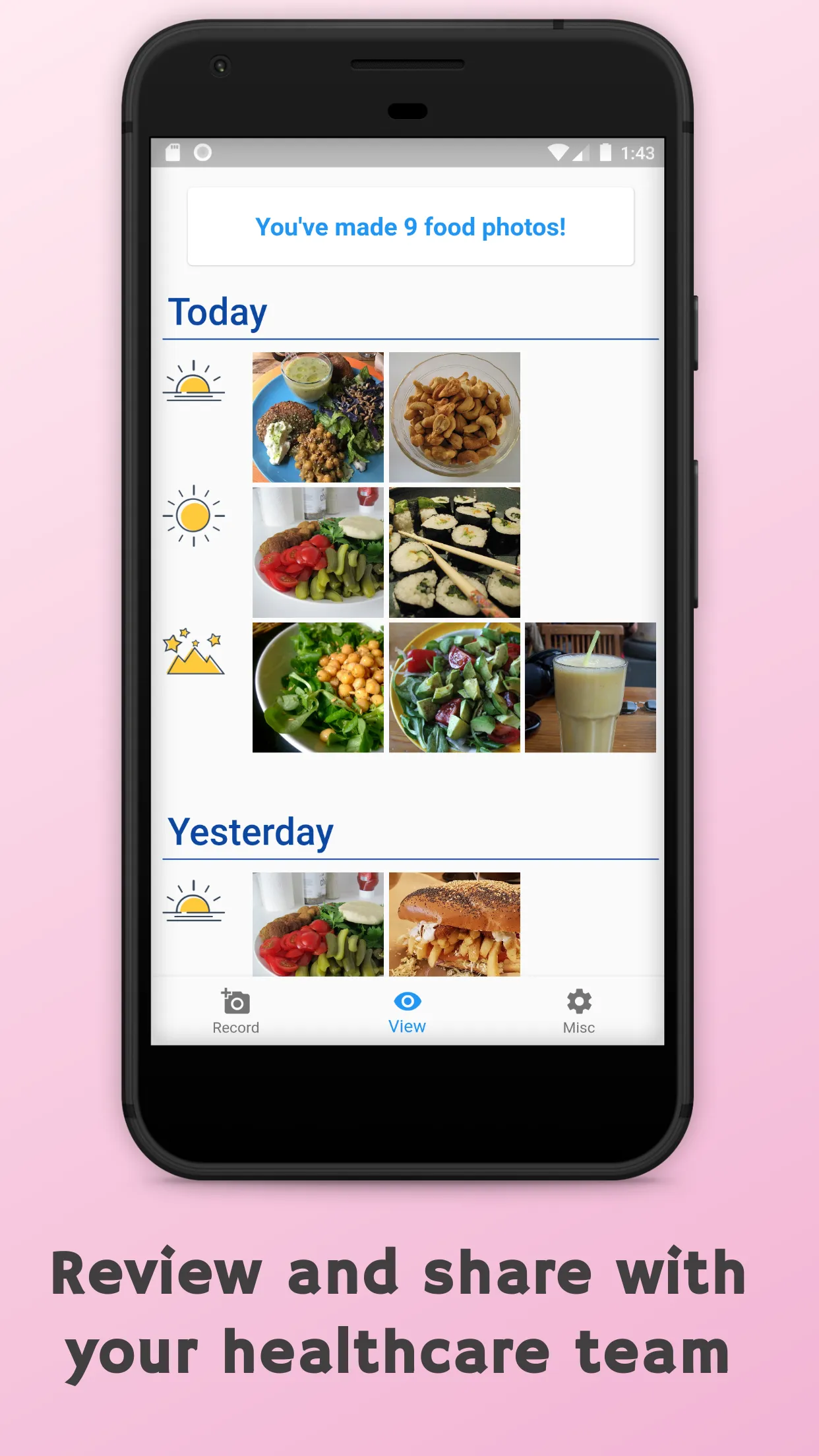 FoodView: Easy food diary | Indus Appstore | Screenshot