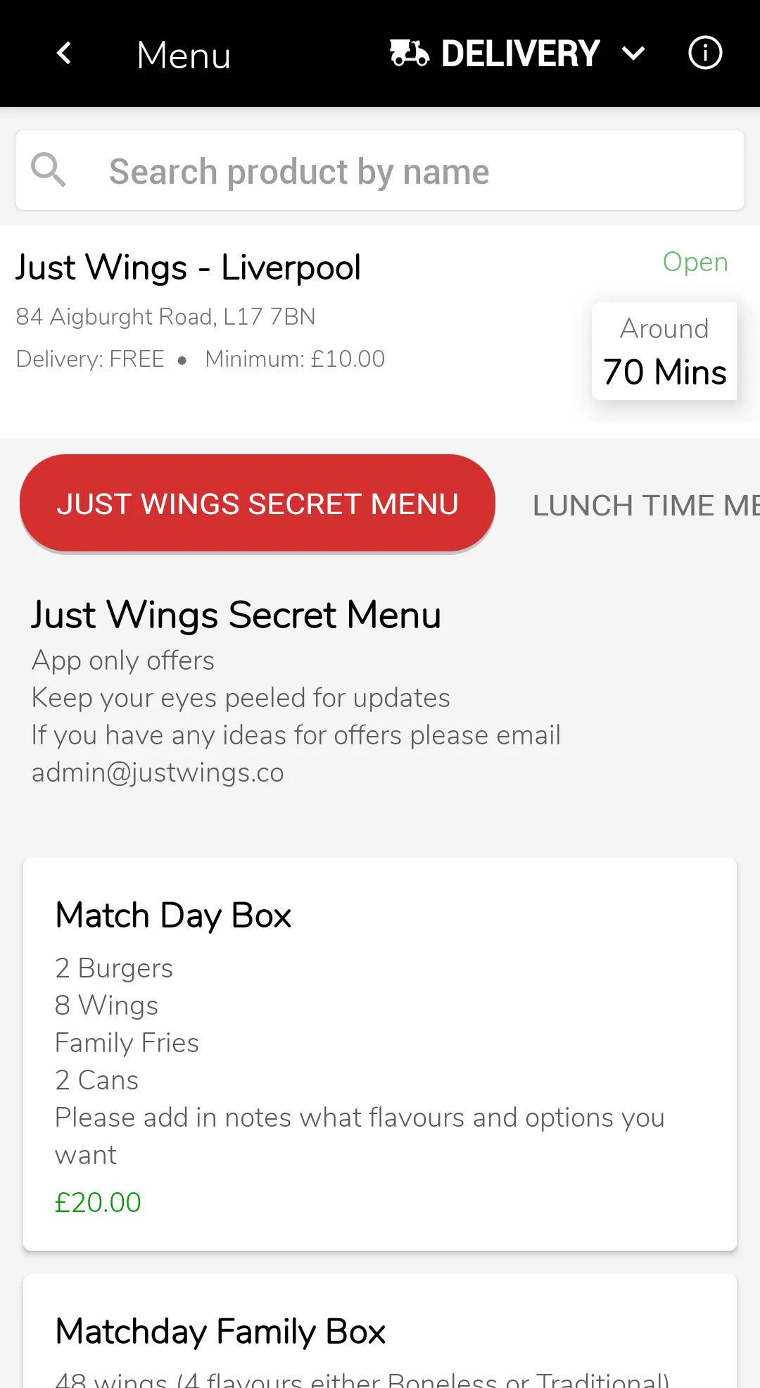 Just Wings UK | Indus Appstore | Screenshot