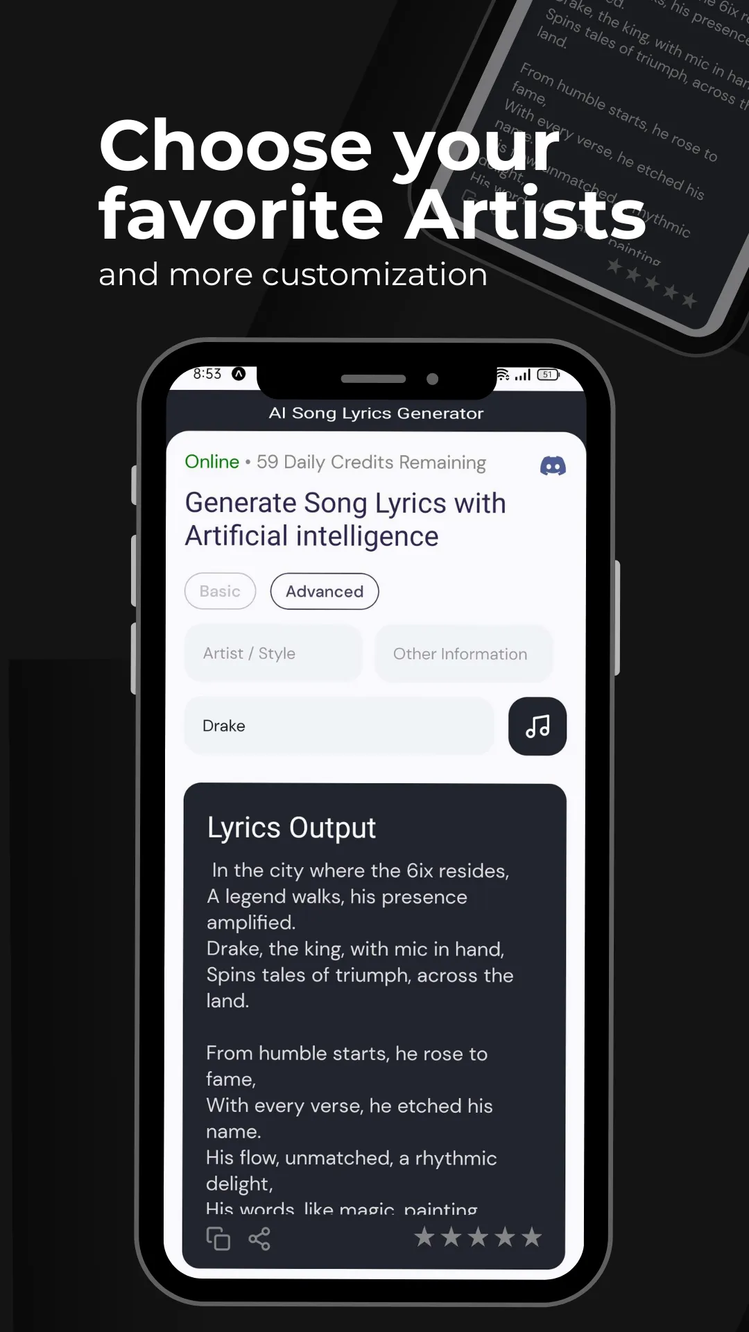 AI Song Lyrics Generator | Indus Appstore | Screenshot