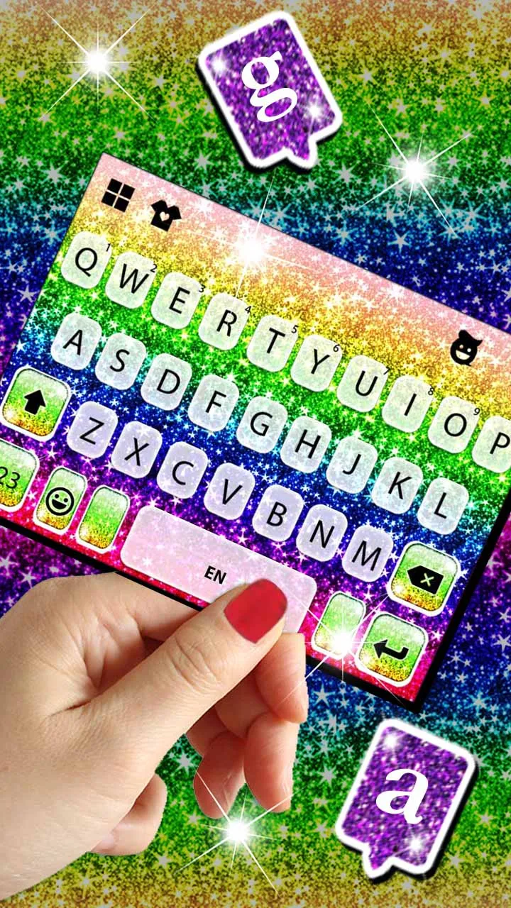 Glitter Rainbow Keyboard Backg | Indus Appstore | Screenshot