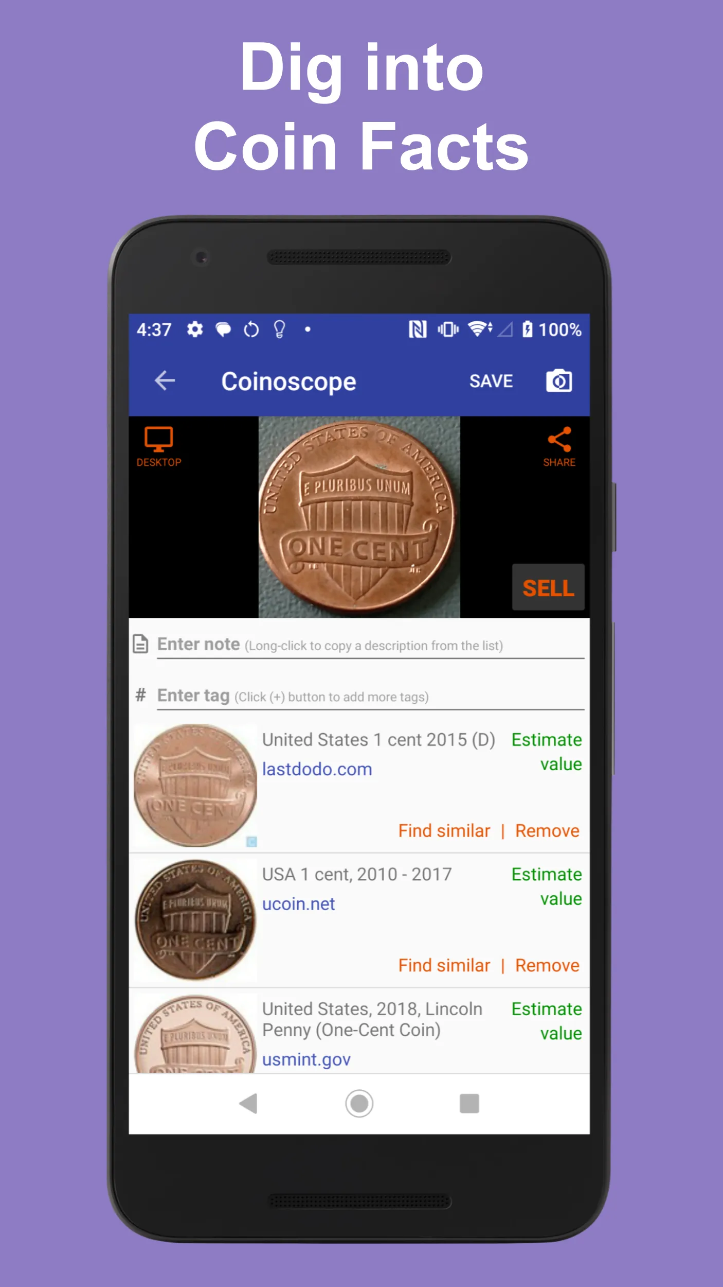 Coinoscope: Coin identifier | Indus Appstore | Screenshot