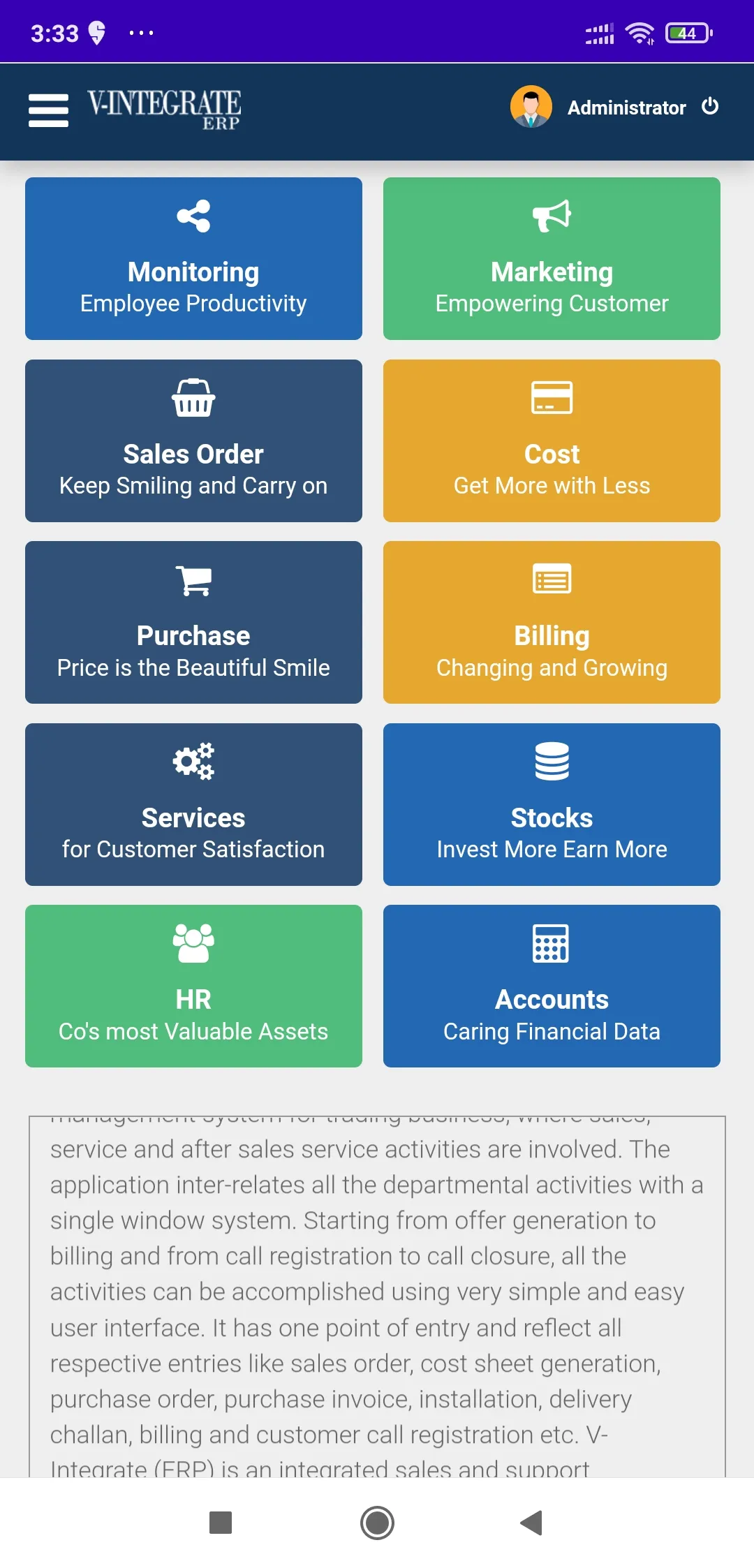 Vintegrate ERP | Indus Appstore | Screenshot