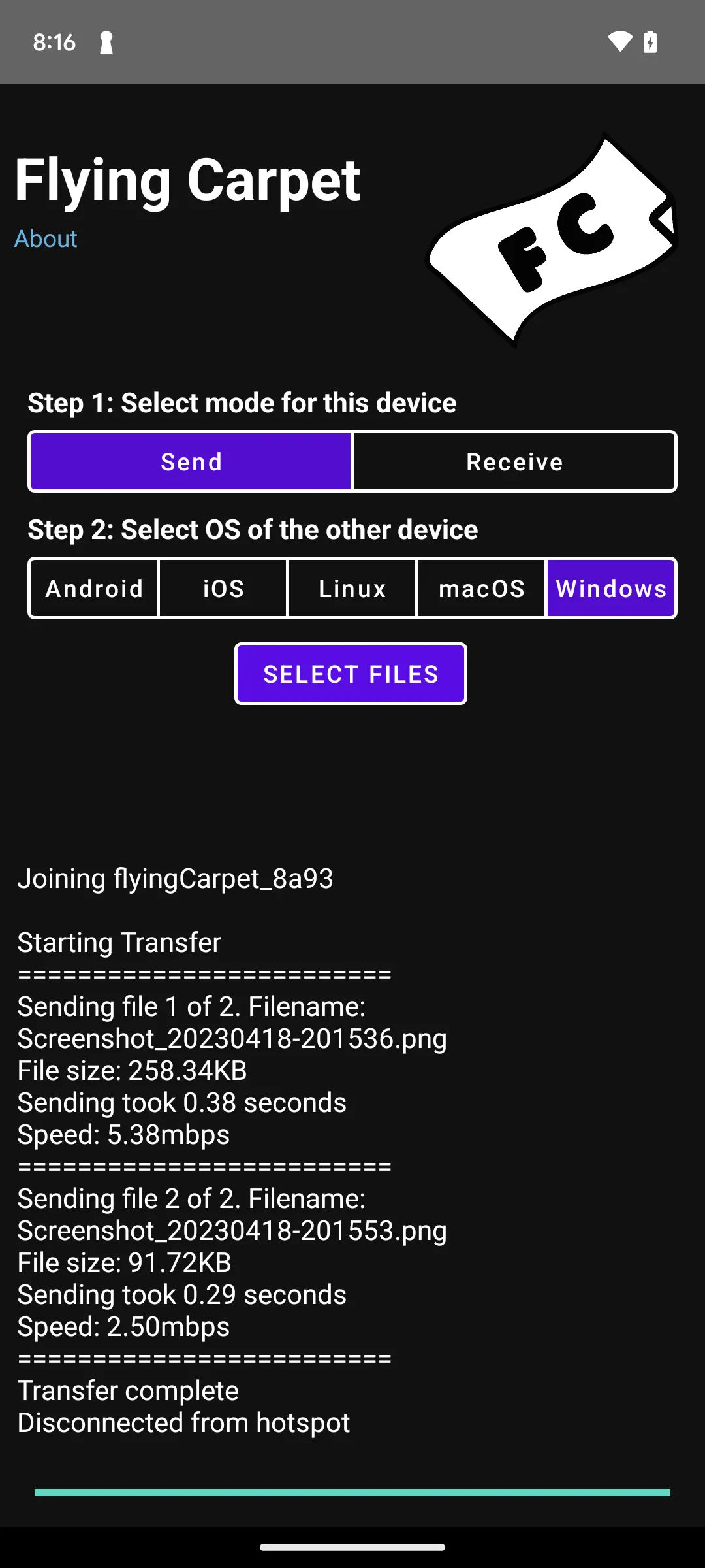 Flying Carpet File Transfer | Indus Appstore | Screenshot