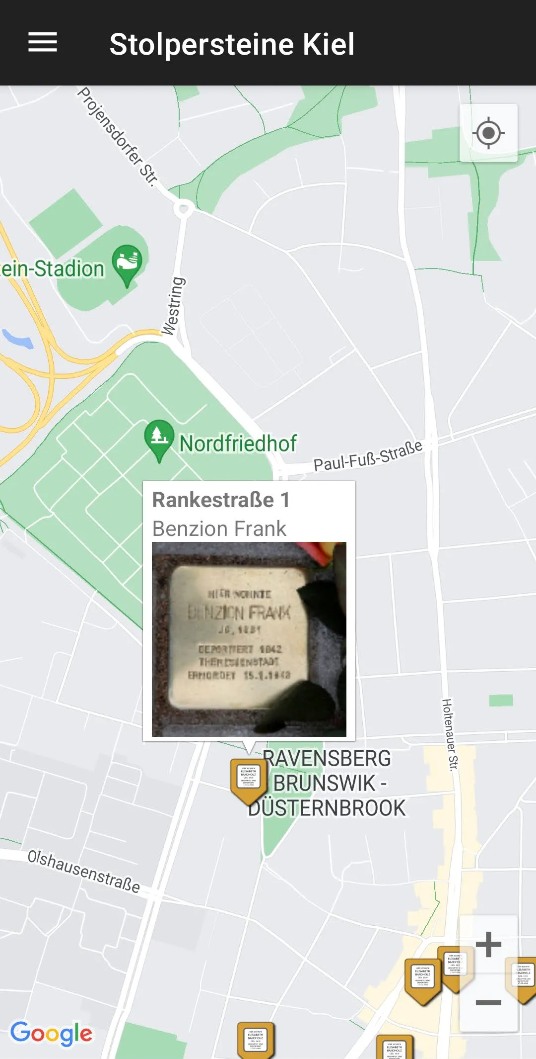 Stolpersteine Kiel | Indus Appstore | Screenshot