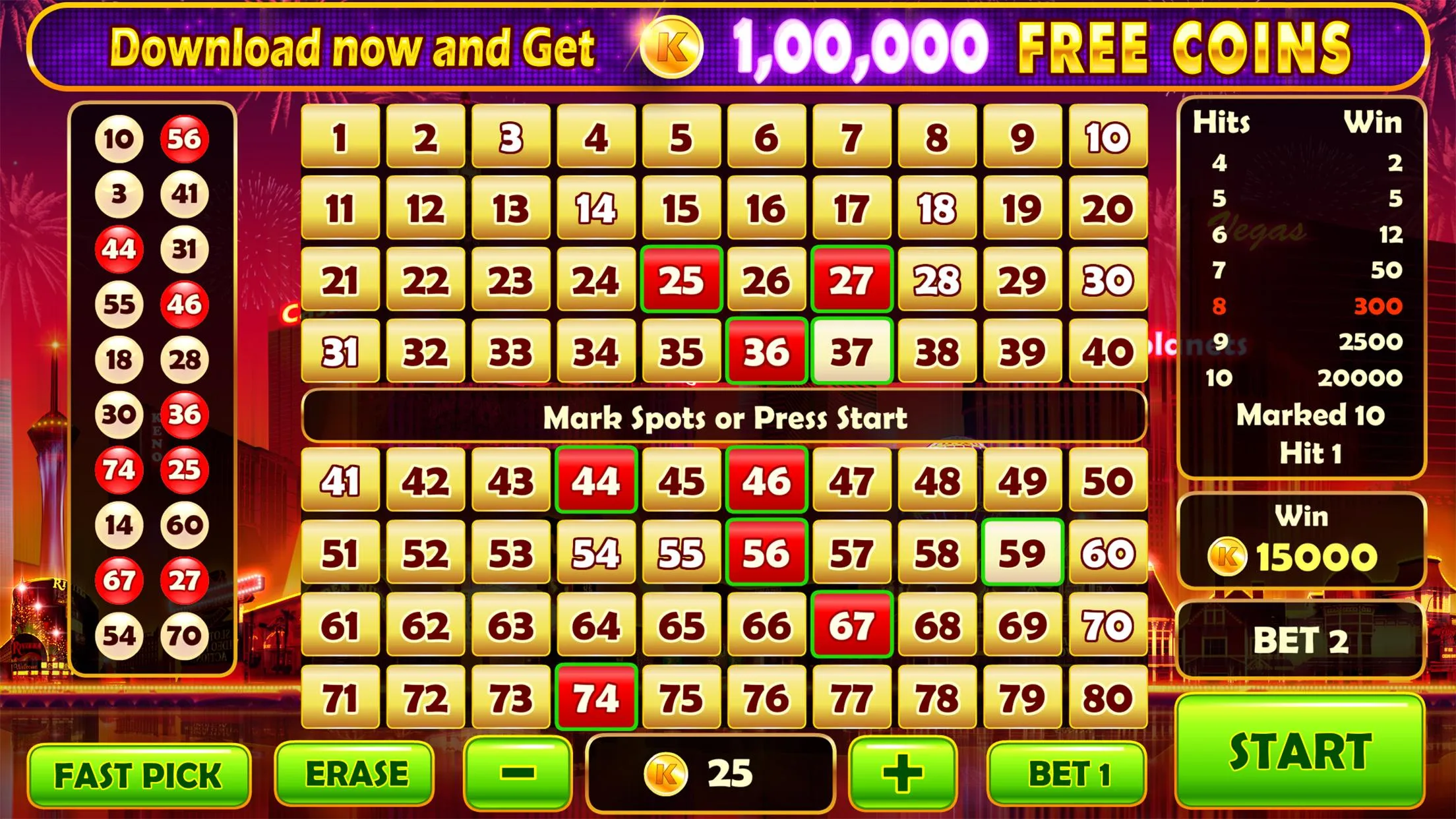 Keno Prime : Vegas Casino 3X | Indus Appstore | Screenshot