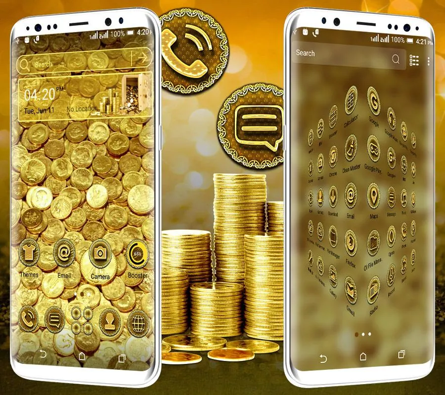 Gold Coin Launcher Theme | Indus Appstore | Screenshot