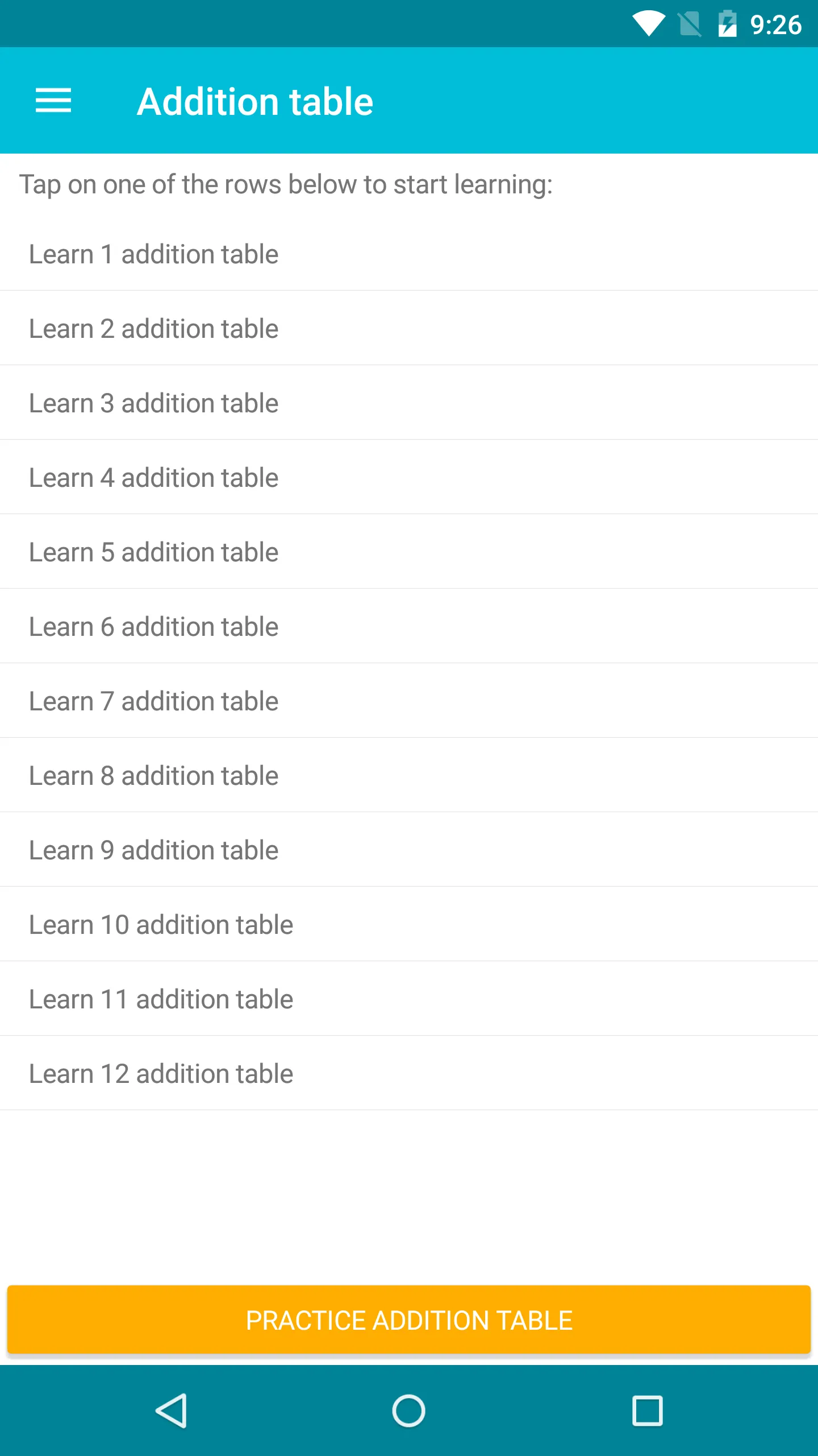 Addition Table | Indus Appstore | Screenshot