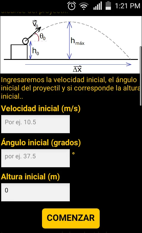 Proyectiles Física | Indus Appstore | Screenshot