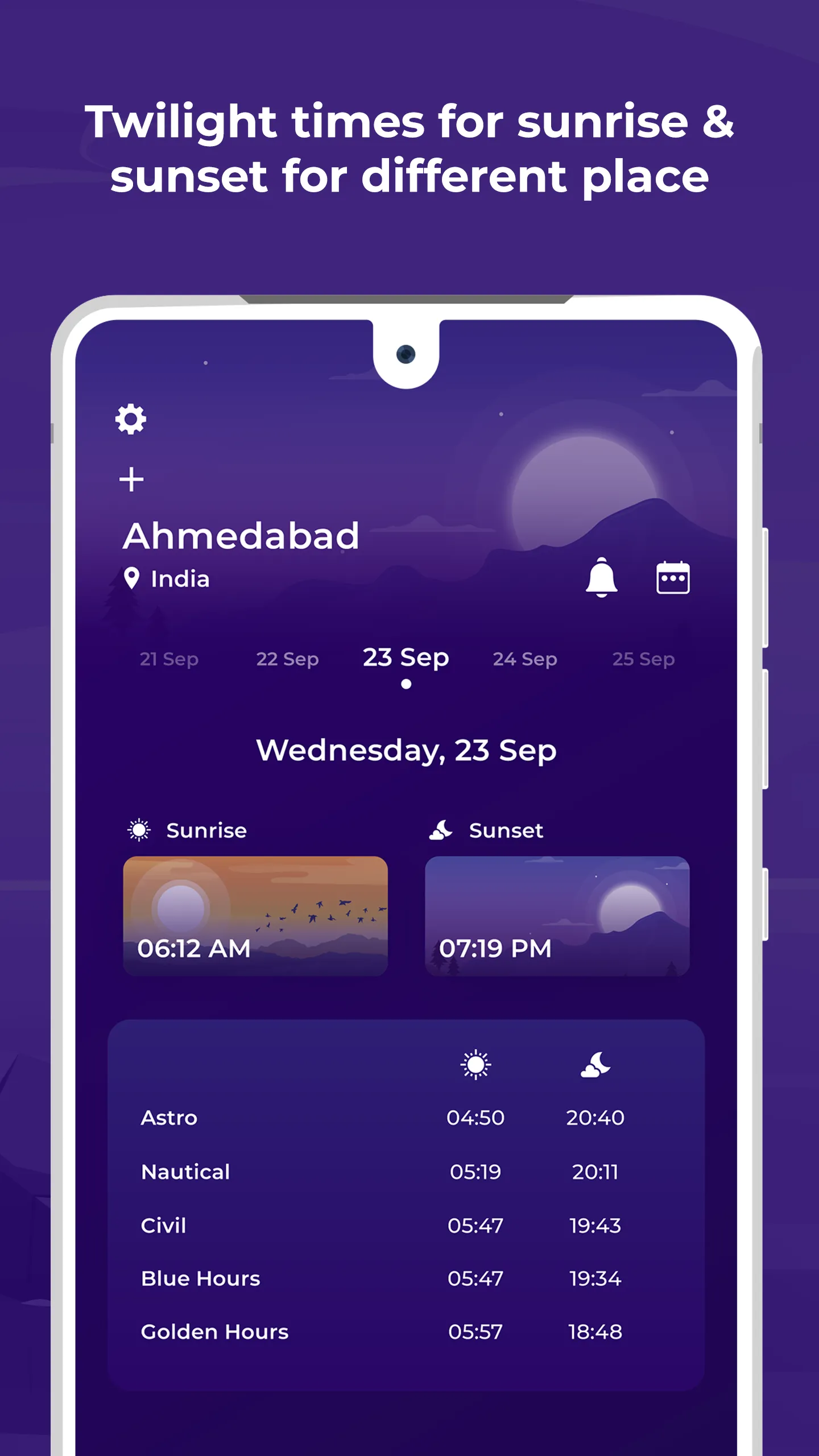 Sunrise & Sunset Timings | Indus Appstore | Screenshot