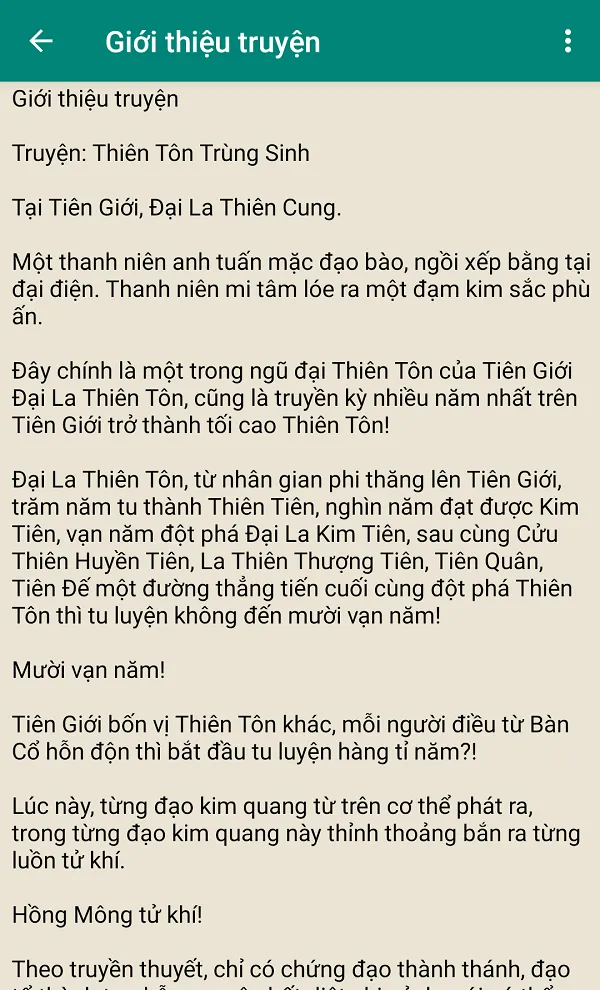 Thien ton trung sinh - Truyen | Indus Appstore | Screenshot