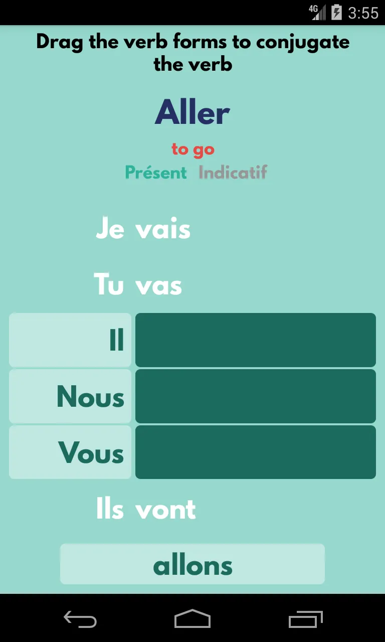 VerbSquirt French Verbs | Indus Appstore | Screenshot